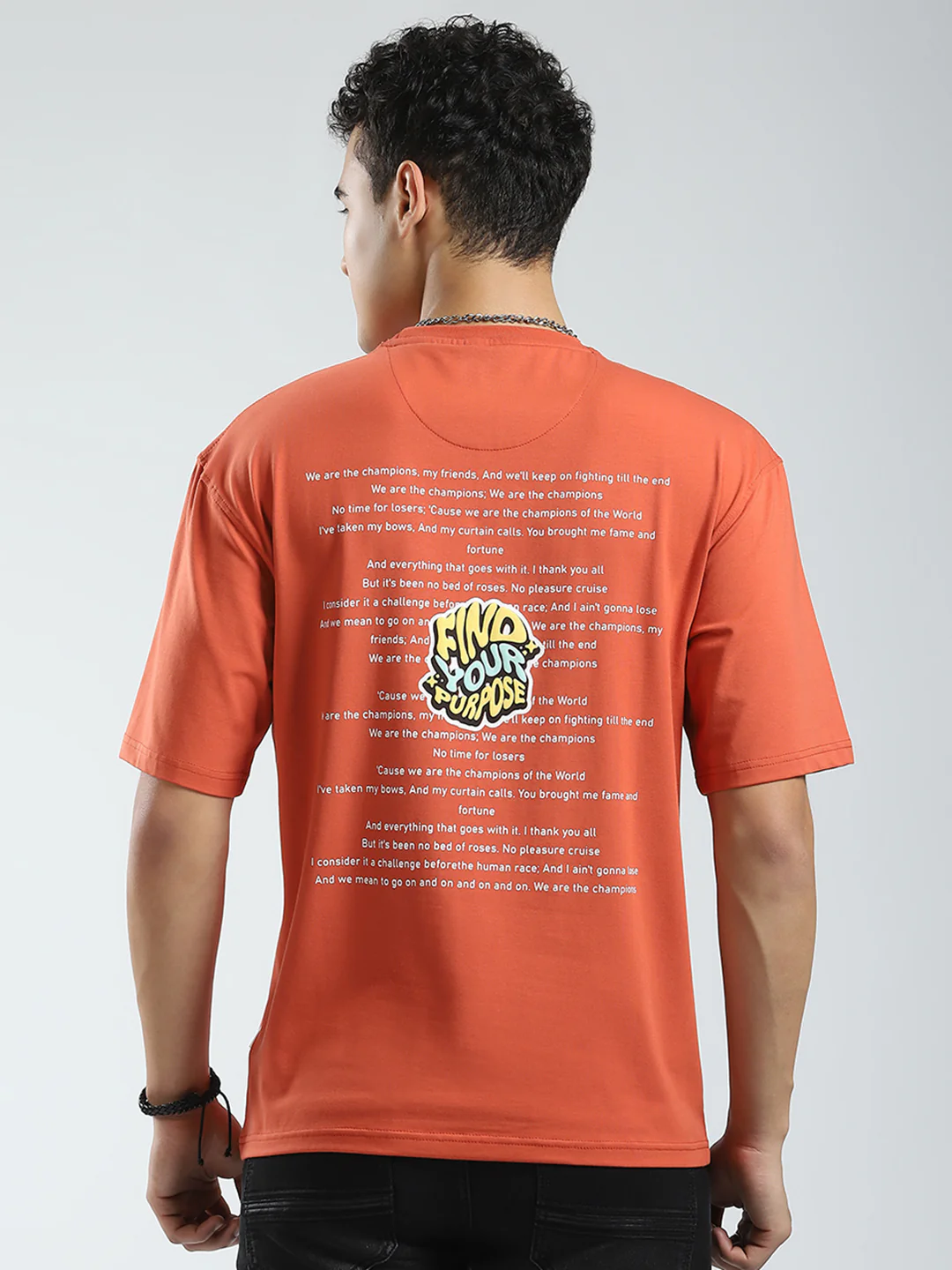 Rock.it Men Rust Printed Round Neck Half Sleeve T-Shirt - Image 5