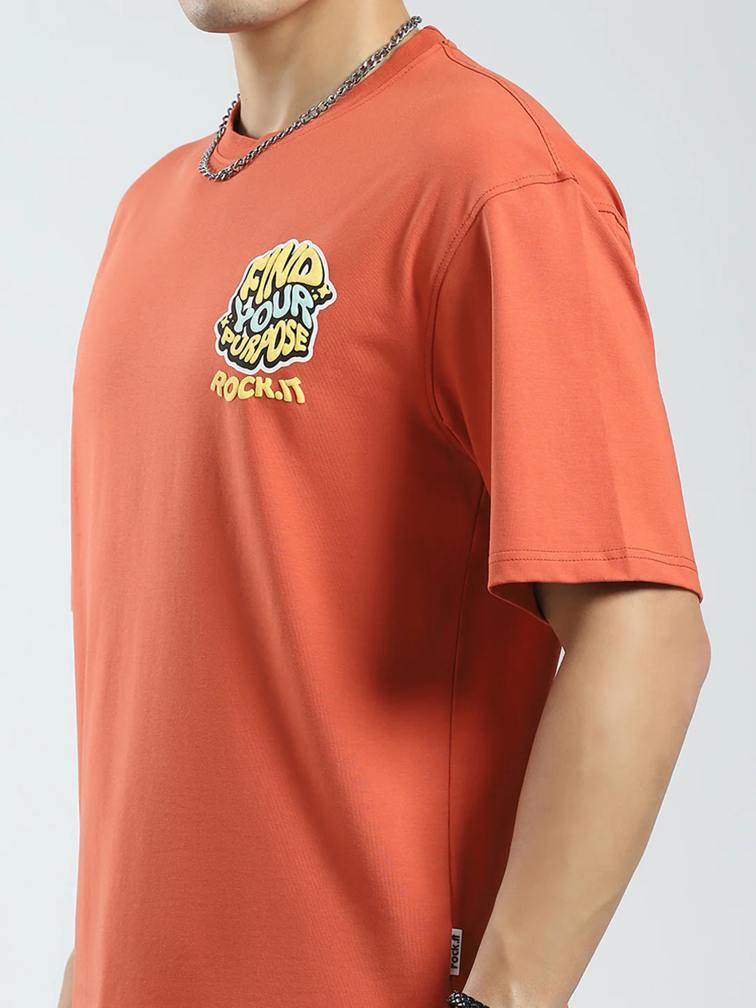 Rock.it Men Rust Printed Round Neck Half Sleeve T-Shirt - Image 7