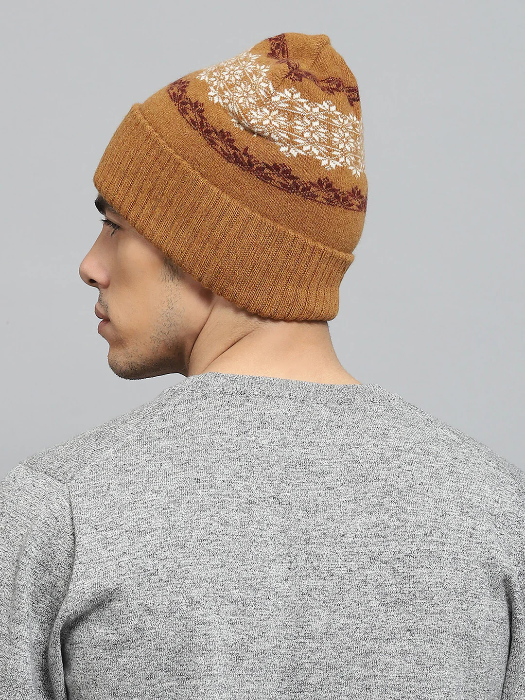 Men Rust Self Design Cap - Image 5