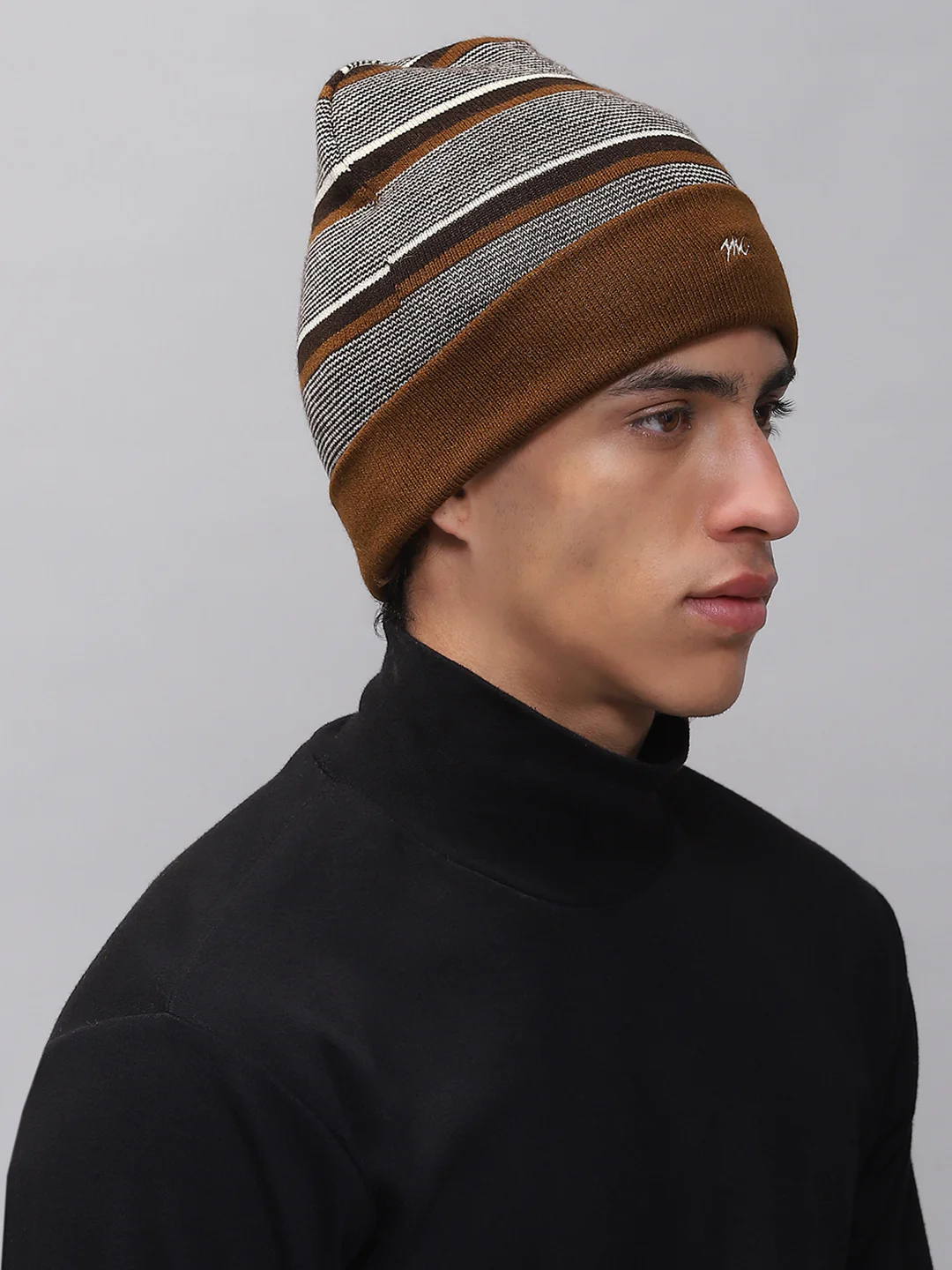 Men Rust Self Design Cap - Image 4