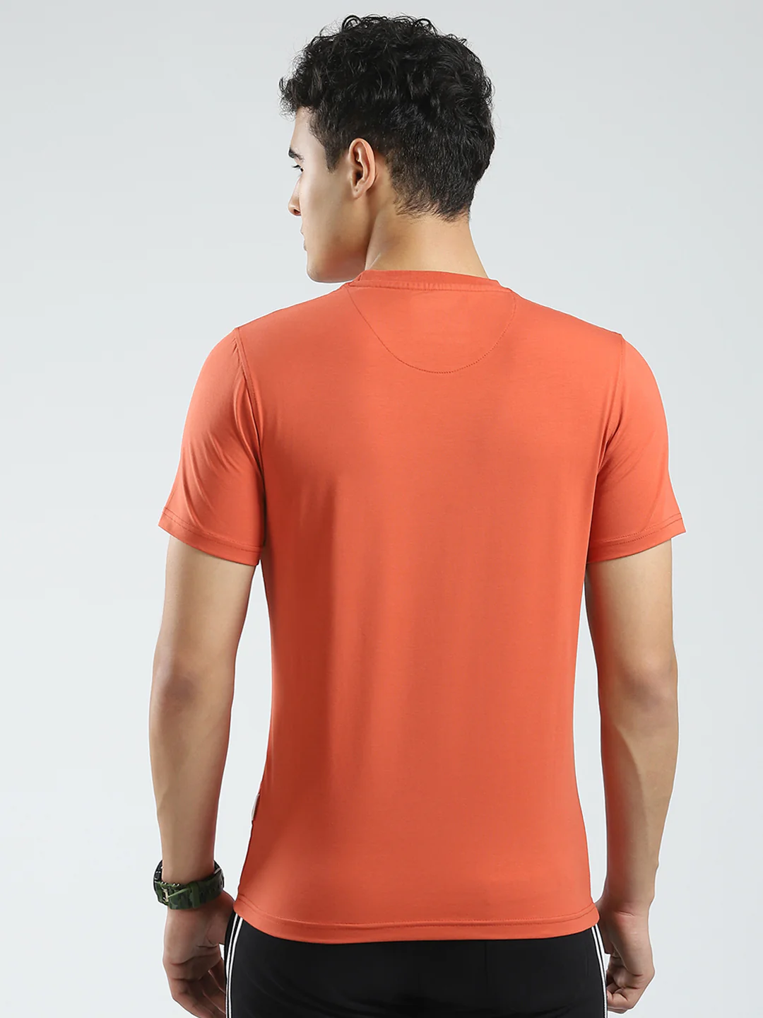 Rock.it Men Rust Solid Round Neck Half Sleeve T-Shirt - Image 5