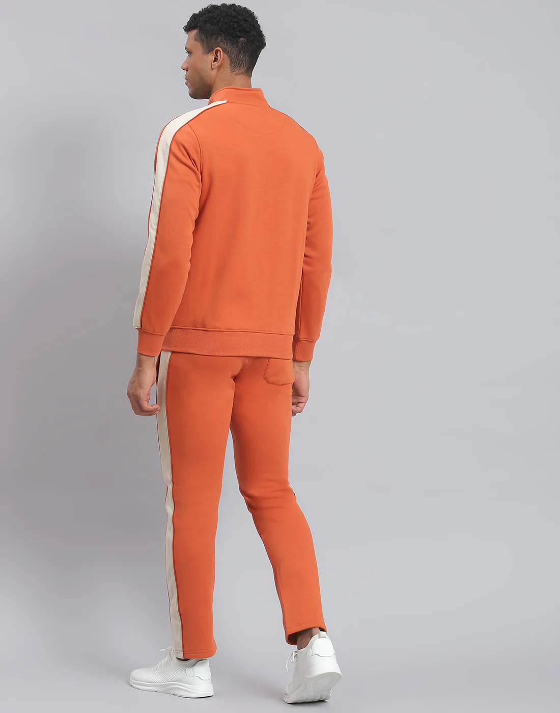Rock.it Men Rust Solid Stand Collar Full Sleeve Tracksuit - Image 5