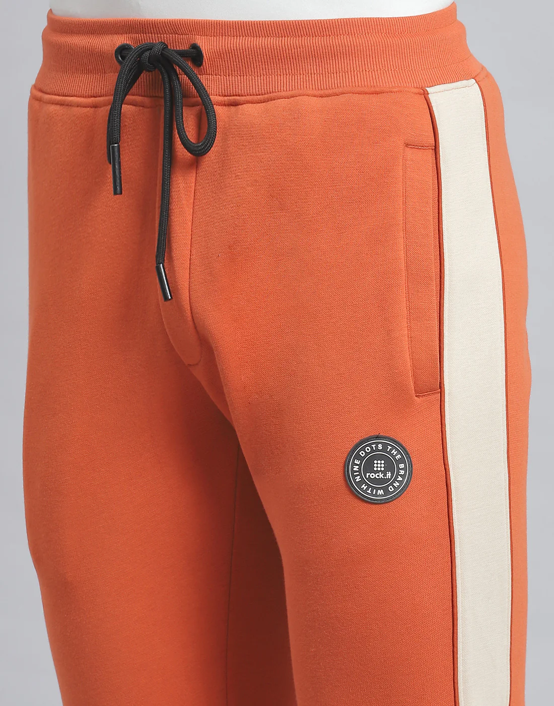 Rock.it Men Rust Solid Stand Collar Full Sleeve Tracksuit - Image 9