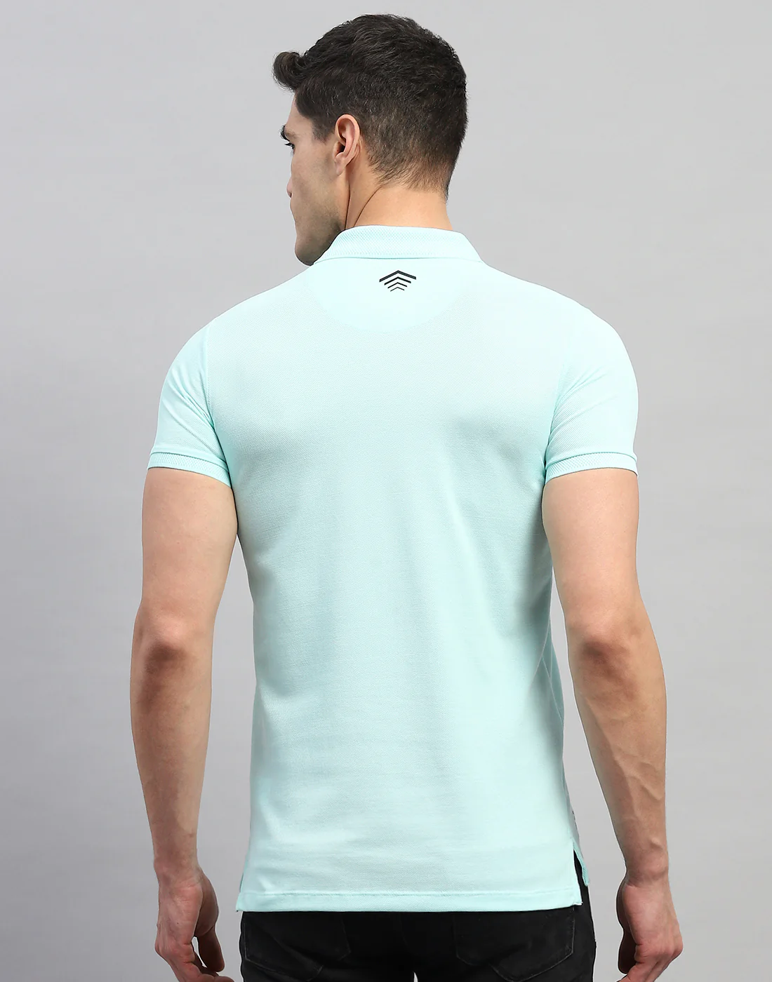 Rock.it Men Sea Blue Solid Polo Collar Half Sleeve T-Shirt - Image 5