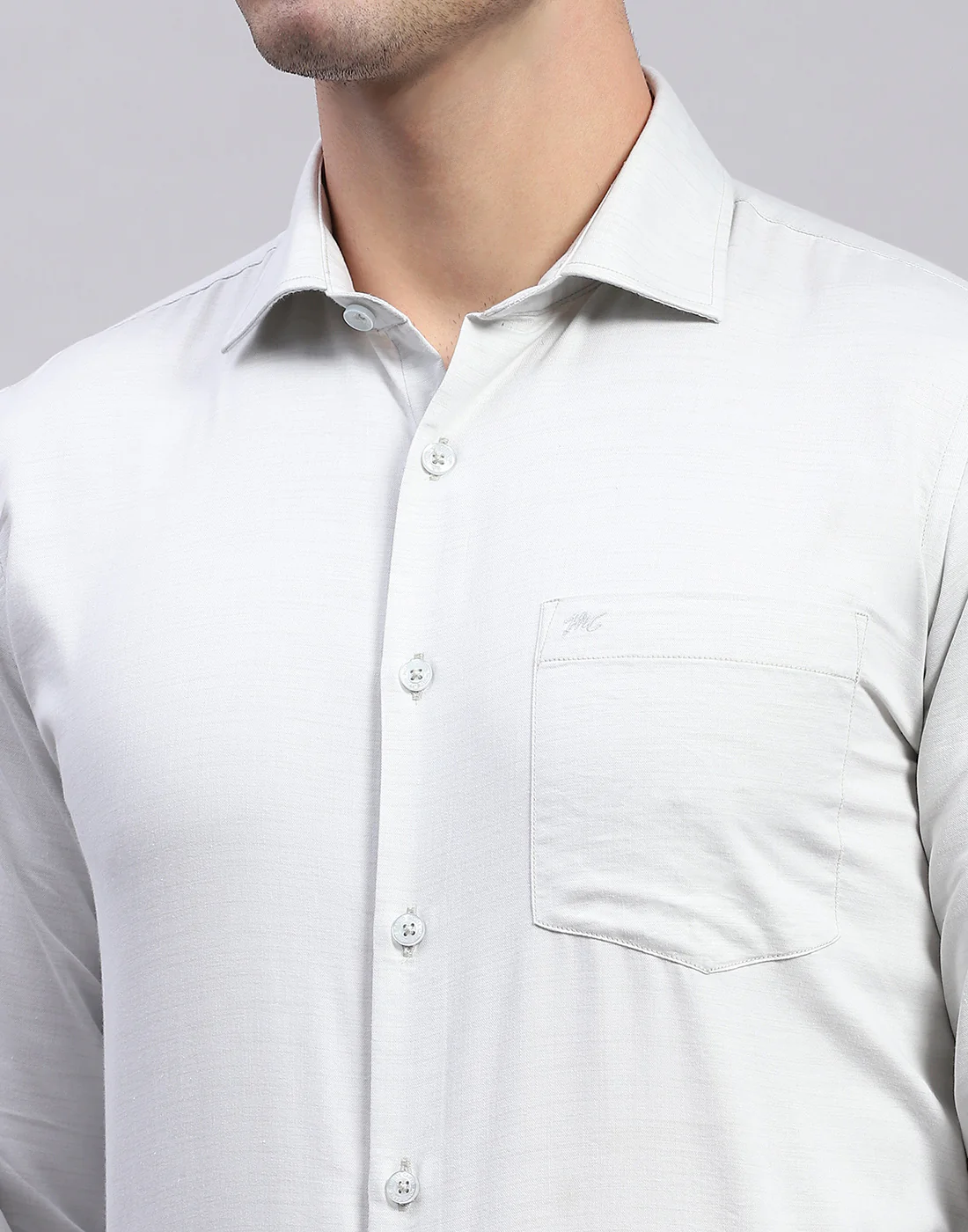 Men Sea Green Solid Collar Full Sleeve Shirt - Image 6