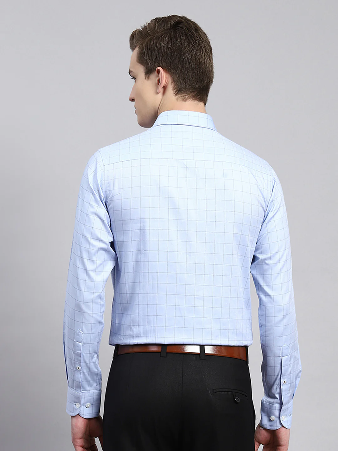 Men Sky Blue Printed Shirt - Image 5