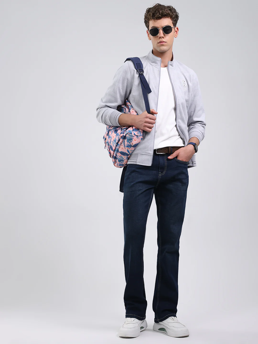 Men Sky Blue Ultra Warm Collar Sweatshirt - Anti-Pilling Fabric - Image 2
