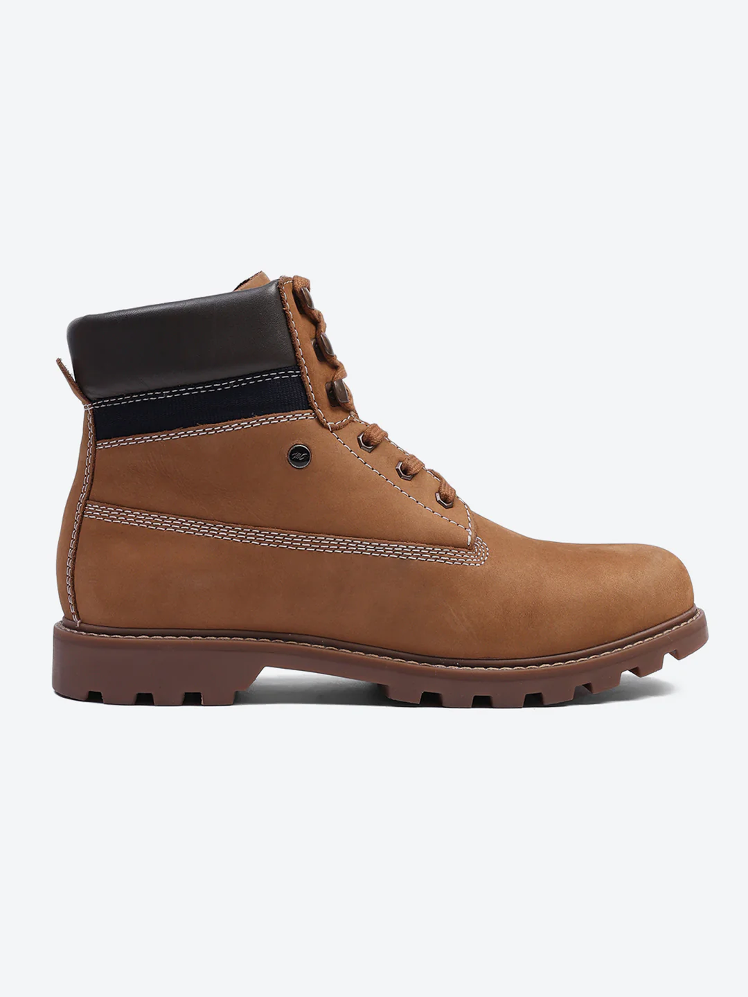 Men Tan Genuine Leather Lace Up Boots - Image 5