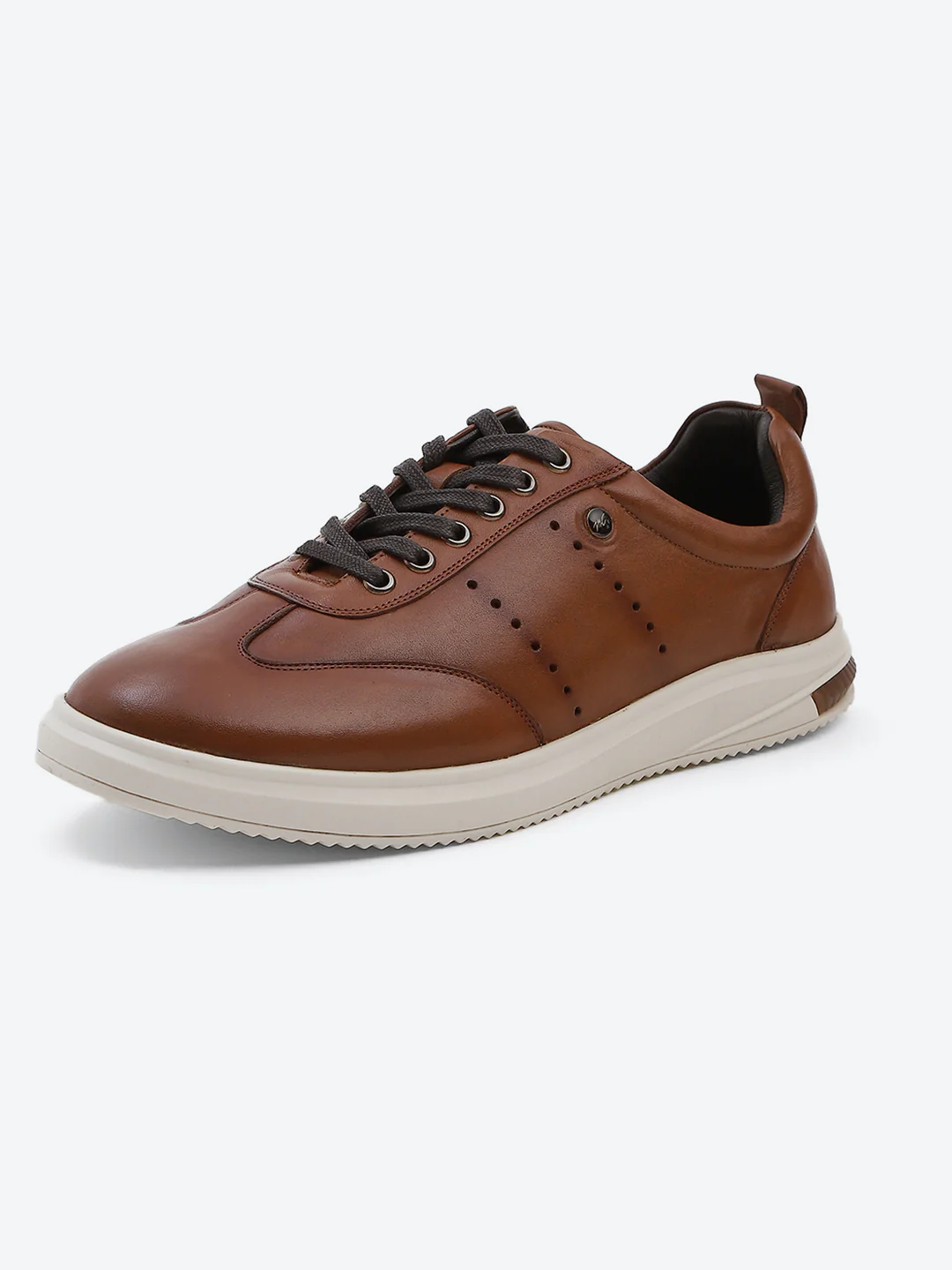Men Tan Lace Up Genuine Leather Casual Shoes - Image 3