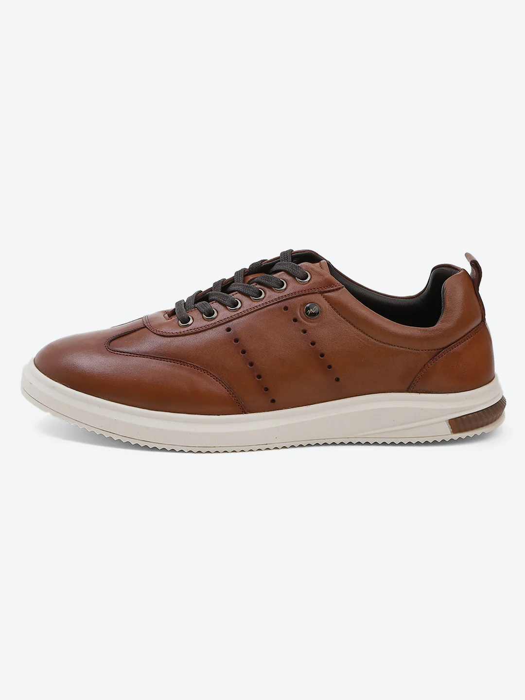 Men Tan Lace Up Genuine Leather Casual Shoes - Image 4