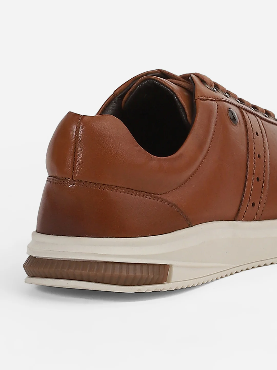 Men Tan Lace-Up Genuine Leather Casual Sneaker - Image 11