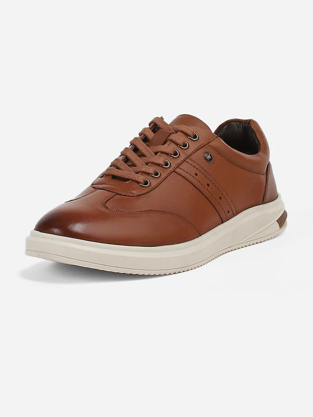 Men Tan Lace-Up Genuine Leather Casual Sneaker - Image 5