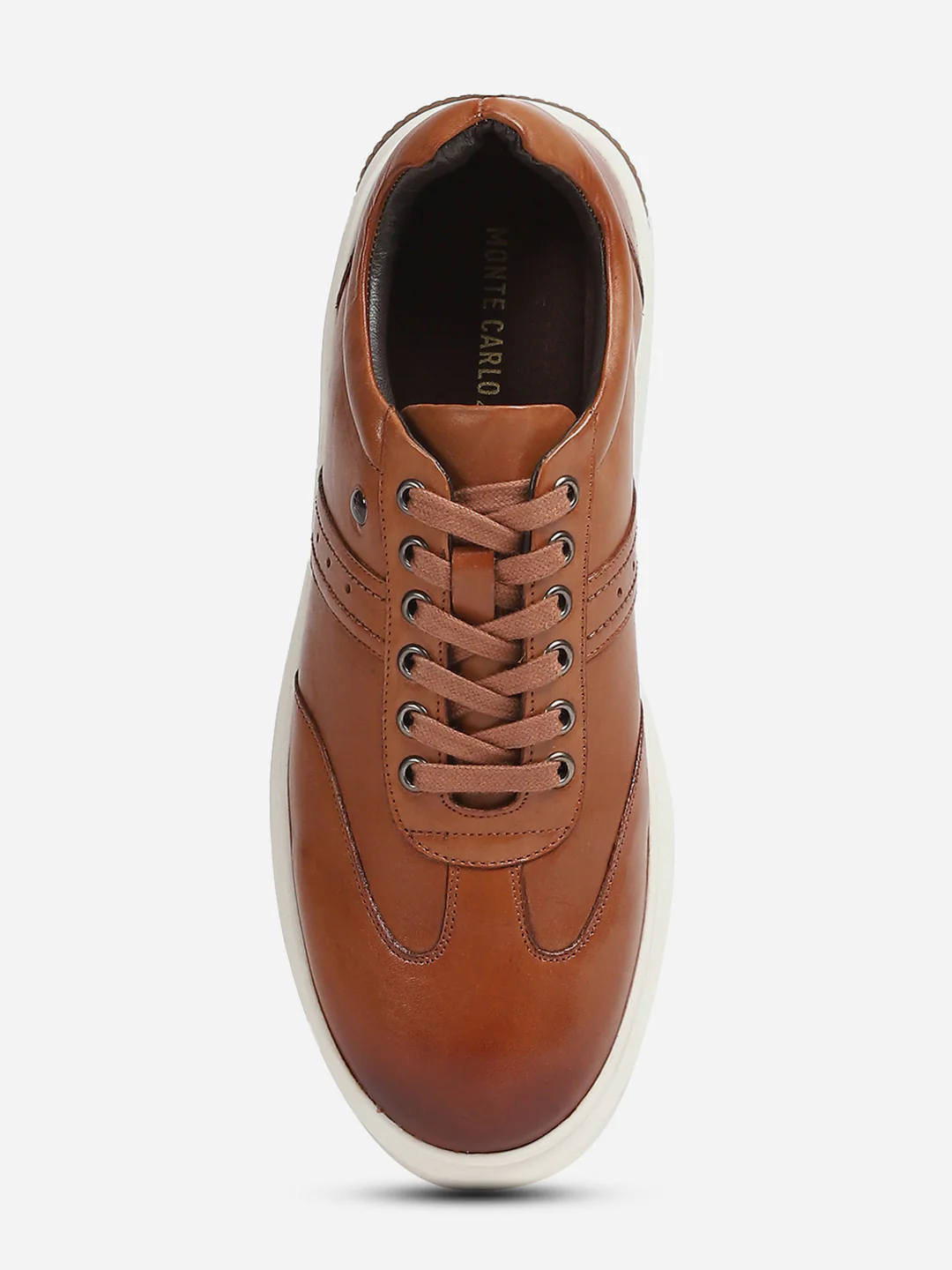 Men Tan Lace-Up Genuine Leather Casual Sneaker - Image 8