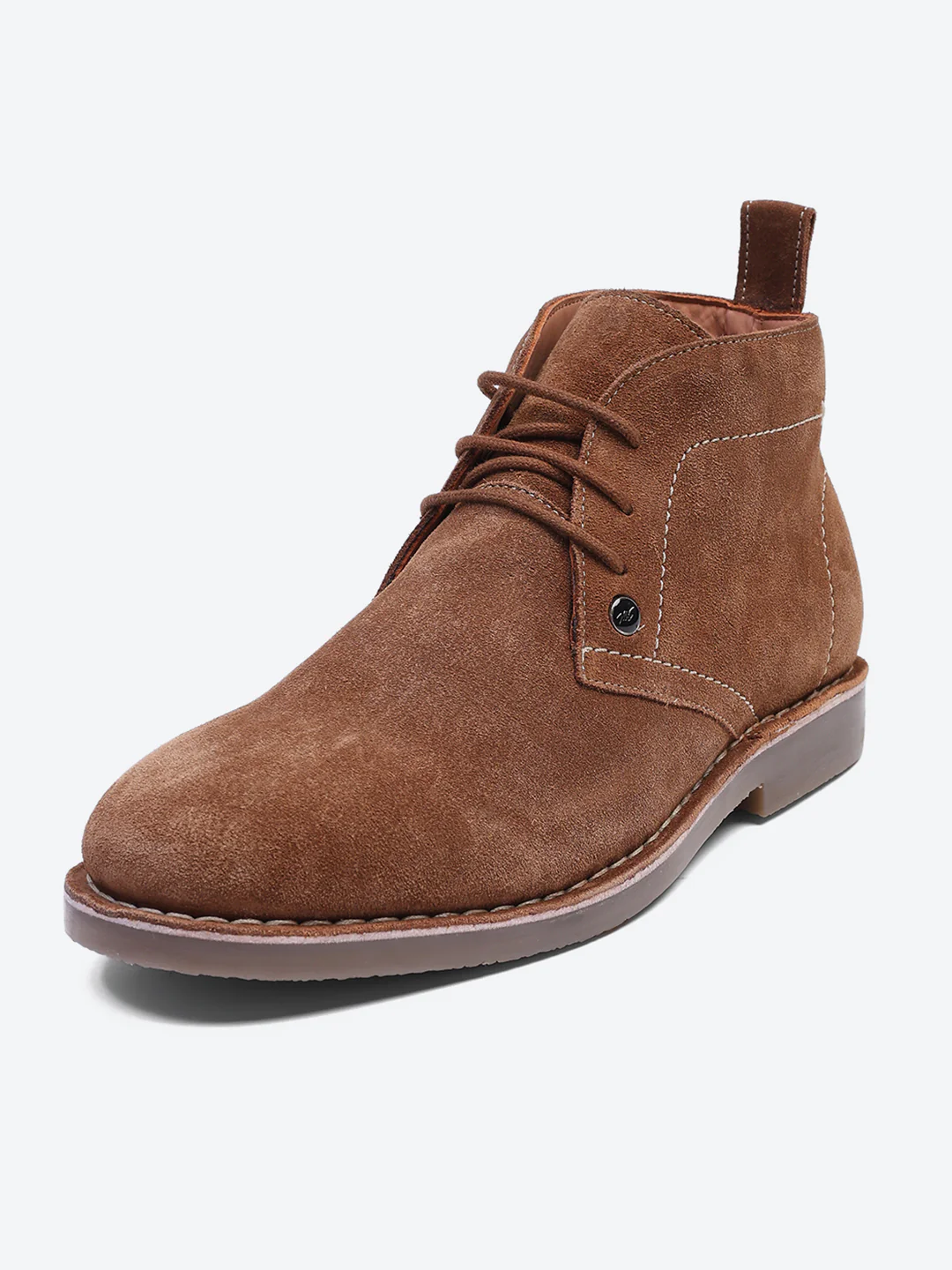 Men Tan Lace Up Genuine Leather Chukka Boots - Image 4
