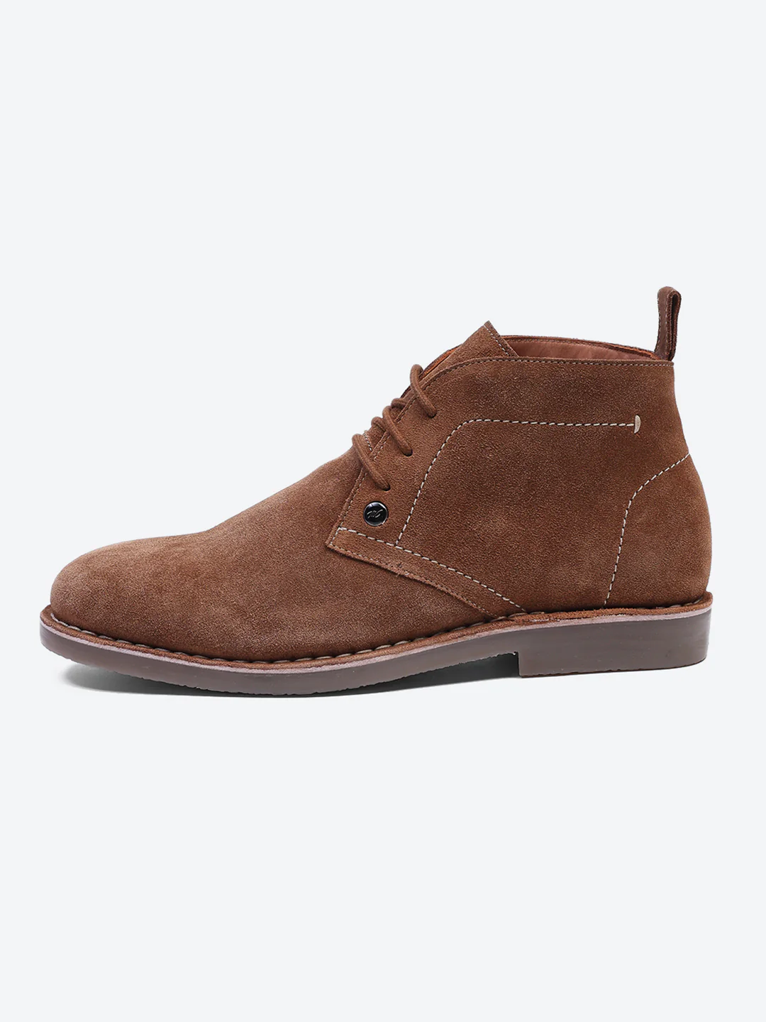 Men Tan Lace Up Genuine Leather Chukka Boots - Image 5