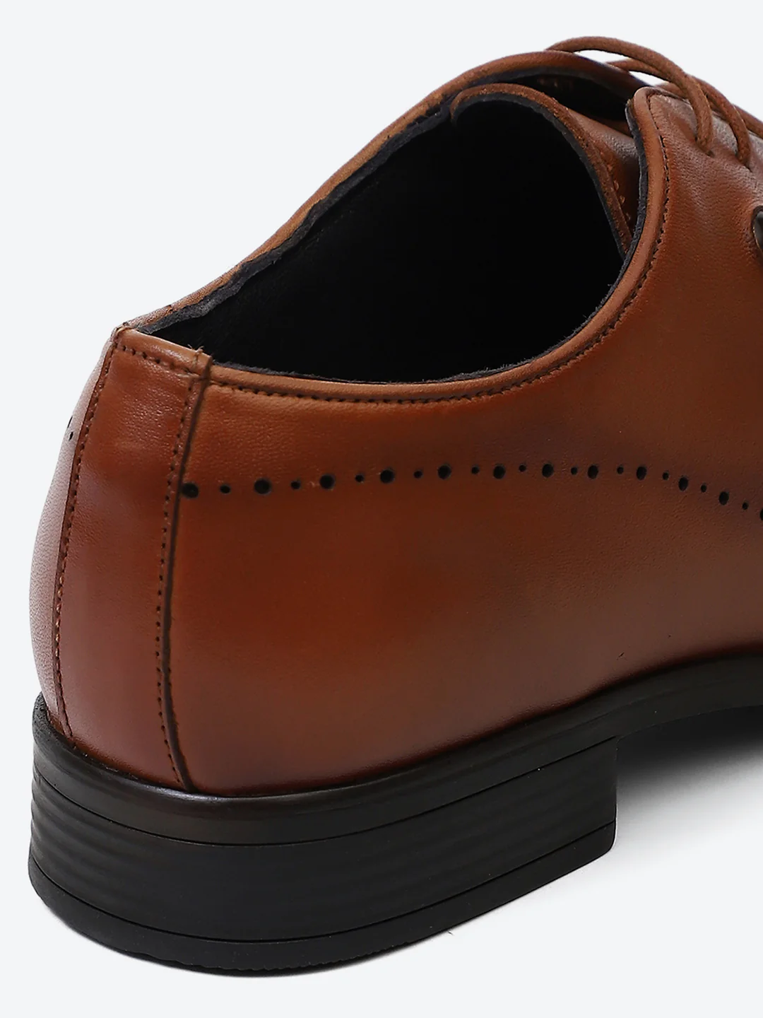 Men Tan Lace Up Genuine Leather Formal Oxfords - Image 9