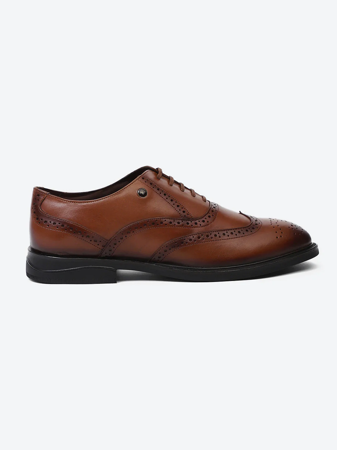 Men Tan Lace Up Genuine Leather Formal Oxfords - Image 5