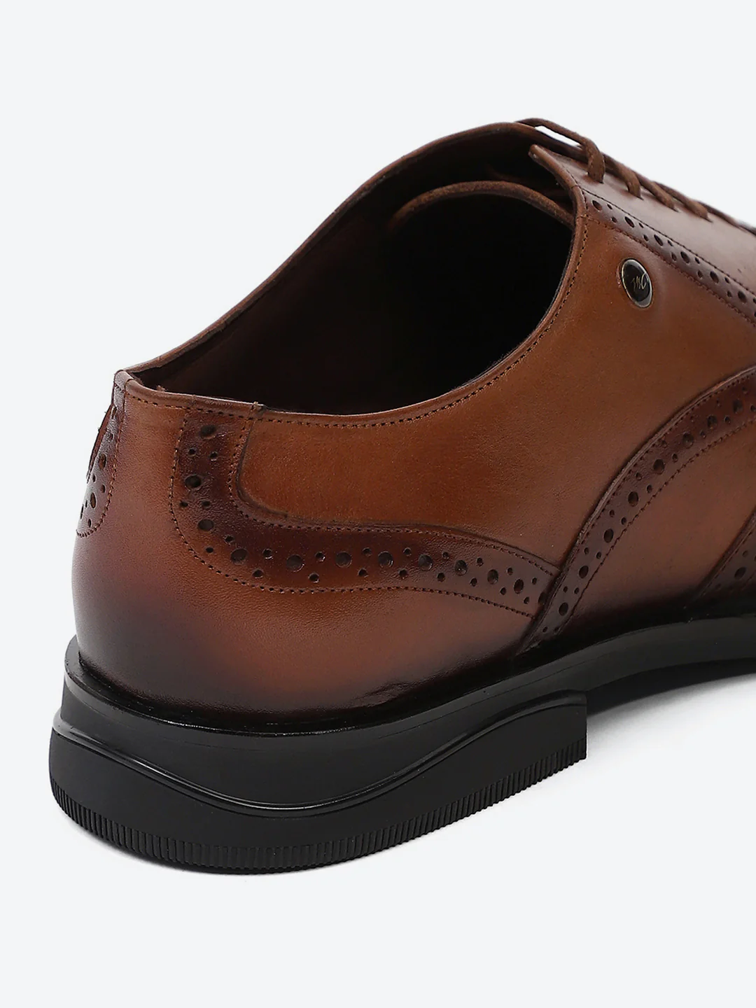 Men Tan Lace Up Genuine Leather Formal Oxfords - Image 9