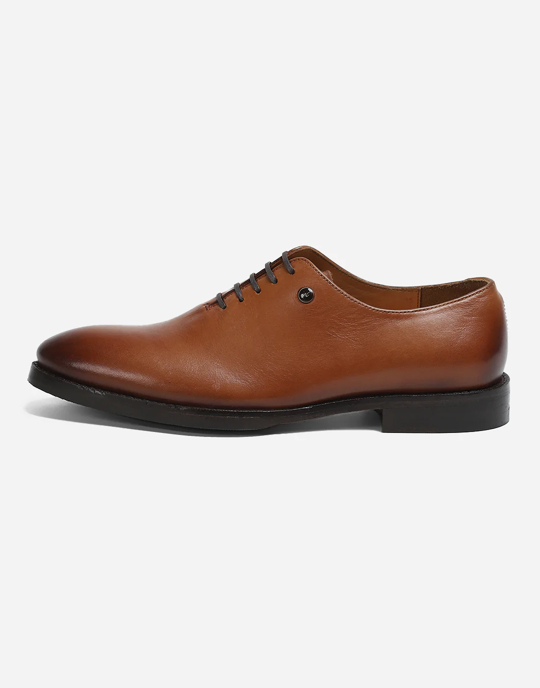 Men Tan Lace Up Genuine Leather Formal Oxfords - Image 4