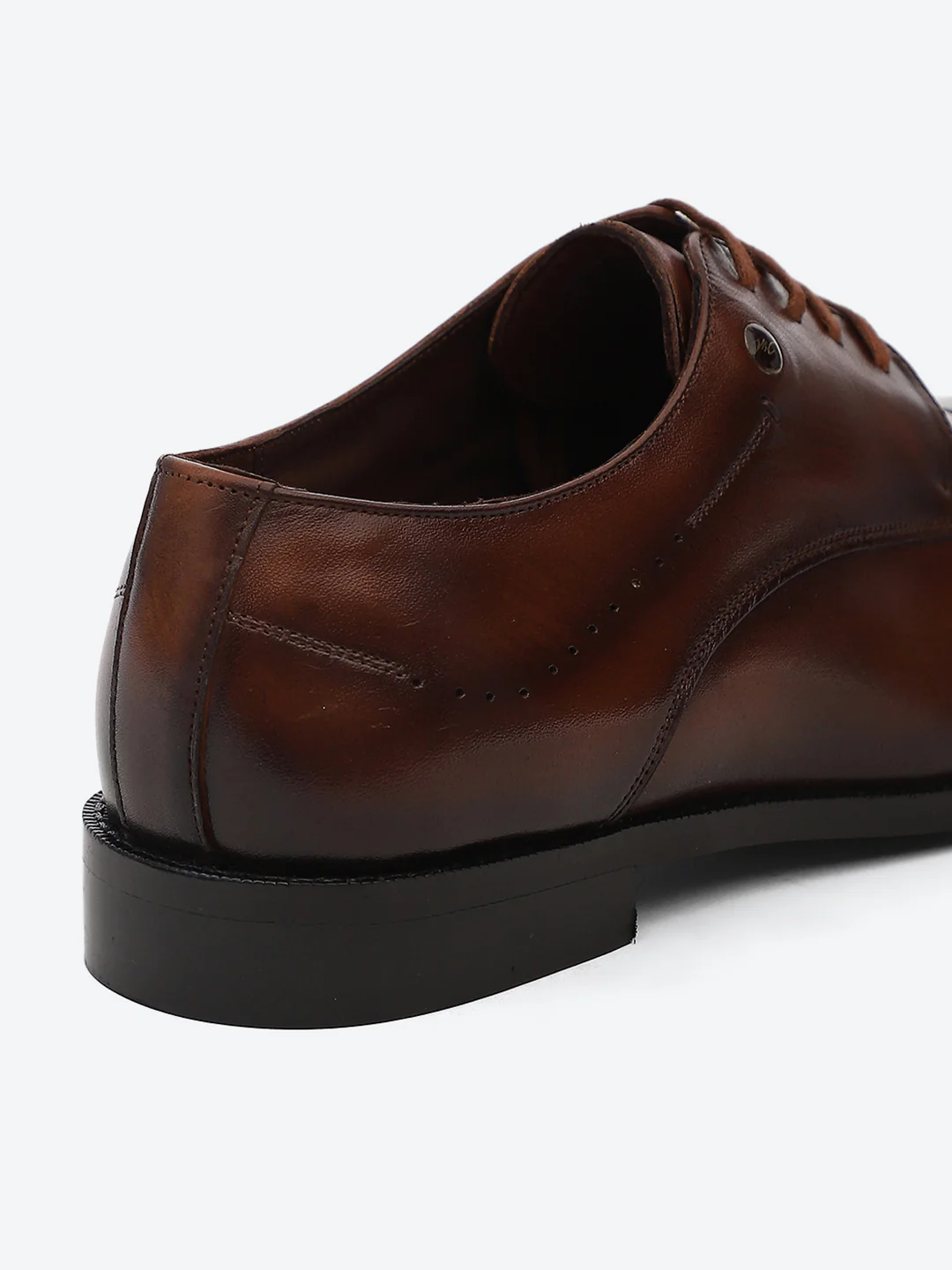 Men Tan Lace Up Genuine Leather Formal Shoes - Image 9