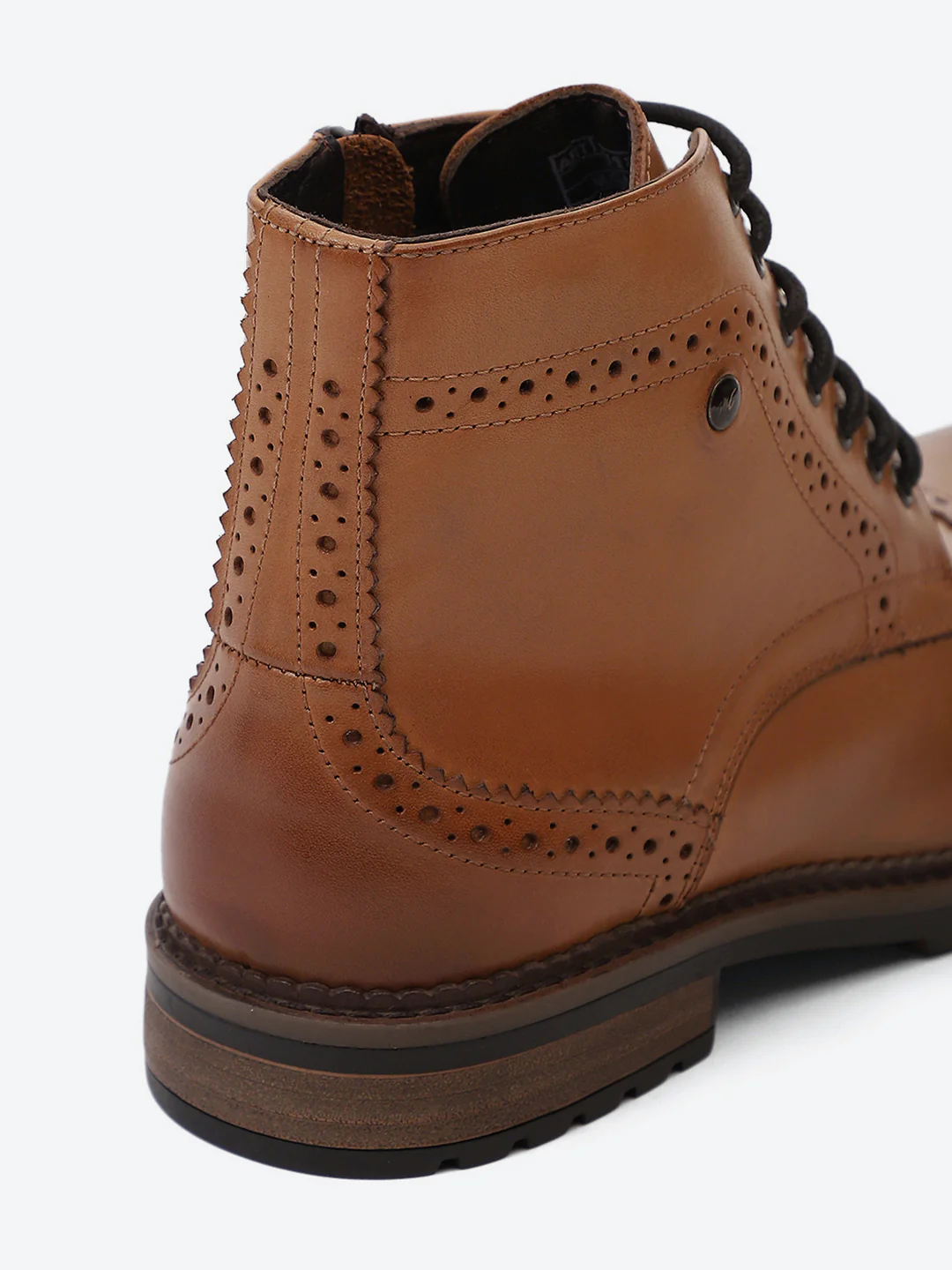 Men Tan Genuine Leather Lace Up Boots - Image 9