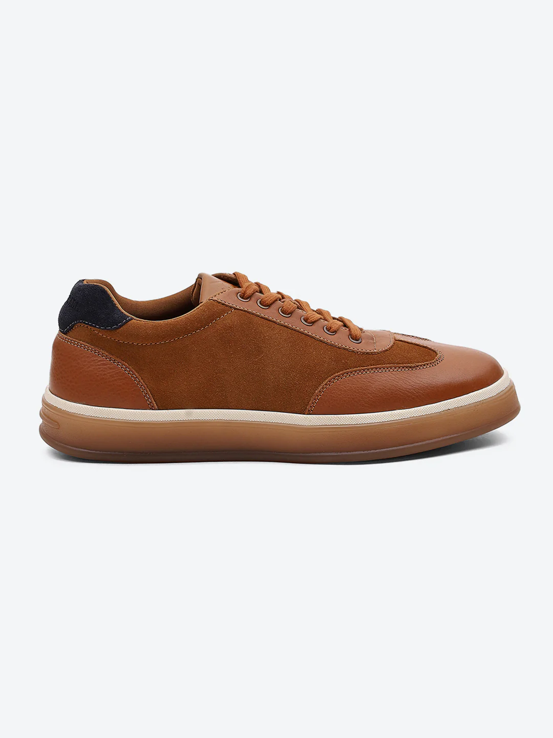 Men Tan Lace Up Genuine Leather Sneaker - Image 6