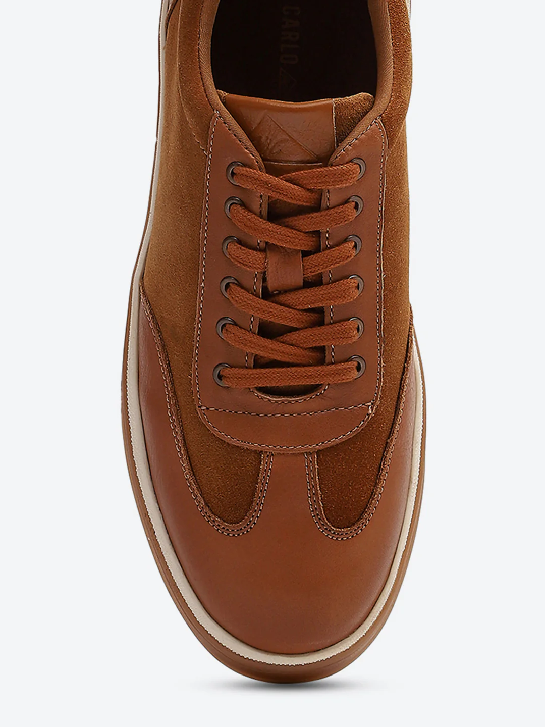 Men Tan Lace Up Genuine Leather Sneaker - Image 8