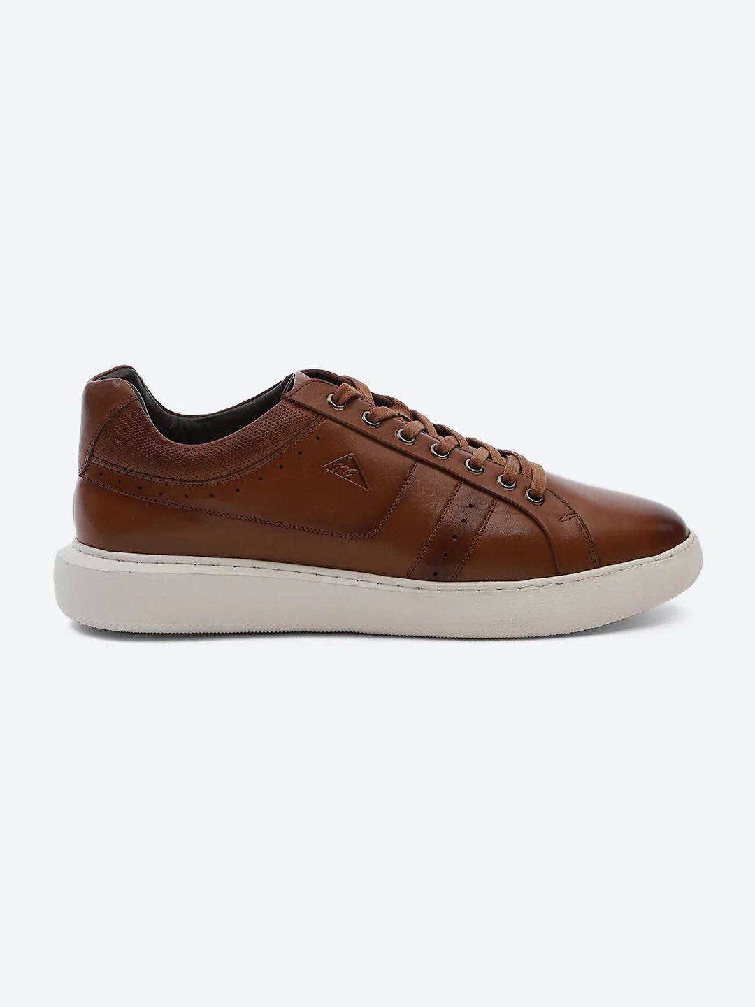 Men Tan Lace Up Genuine Leather Sneaker - Image 5