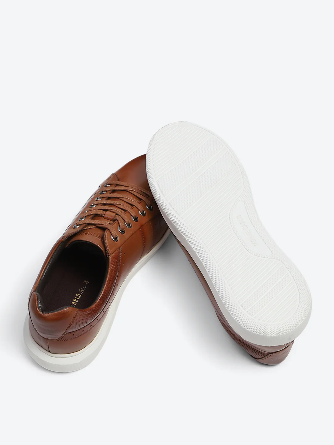 Men Tan Lace Up Genuine Leather Sneaker - Image 8