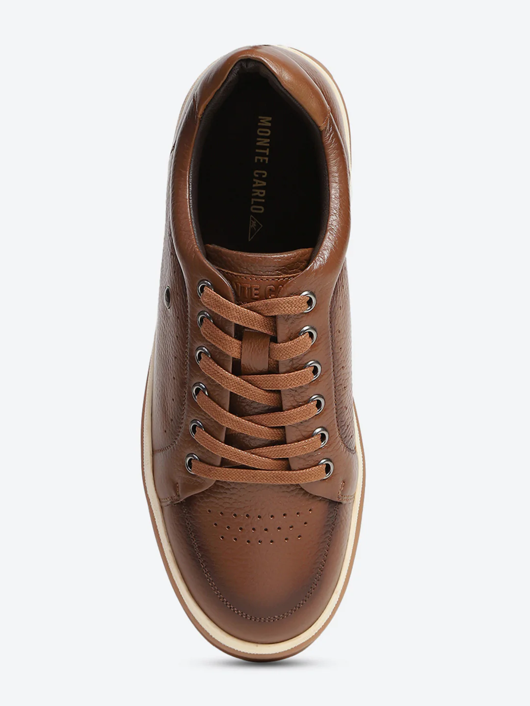 Men Tan Casual Lace Up Genuine Leather Sneaker - Image 6