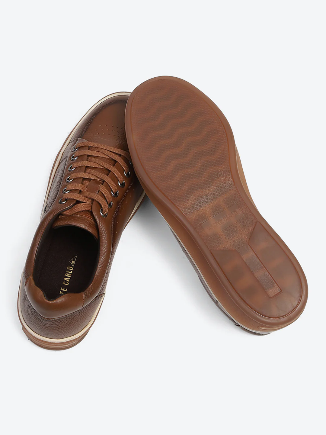 Men Tan Casual Lace Up Genuine Leather Sneaker - Image 8