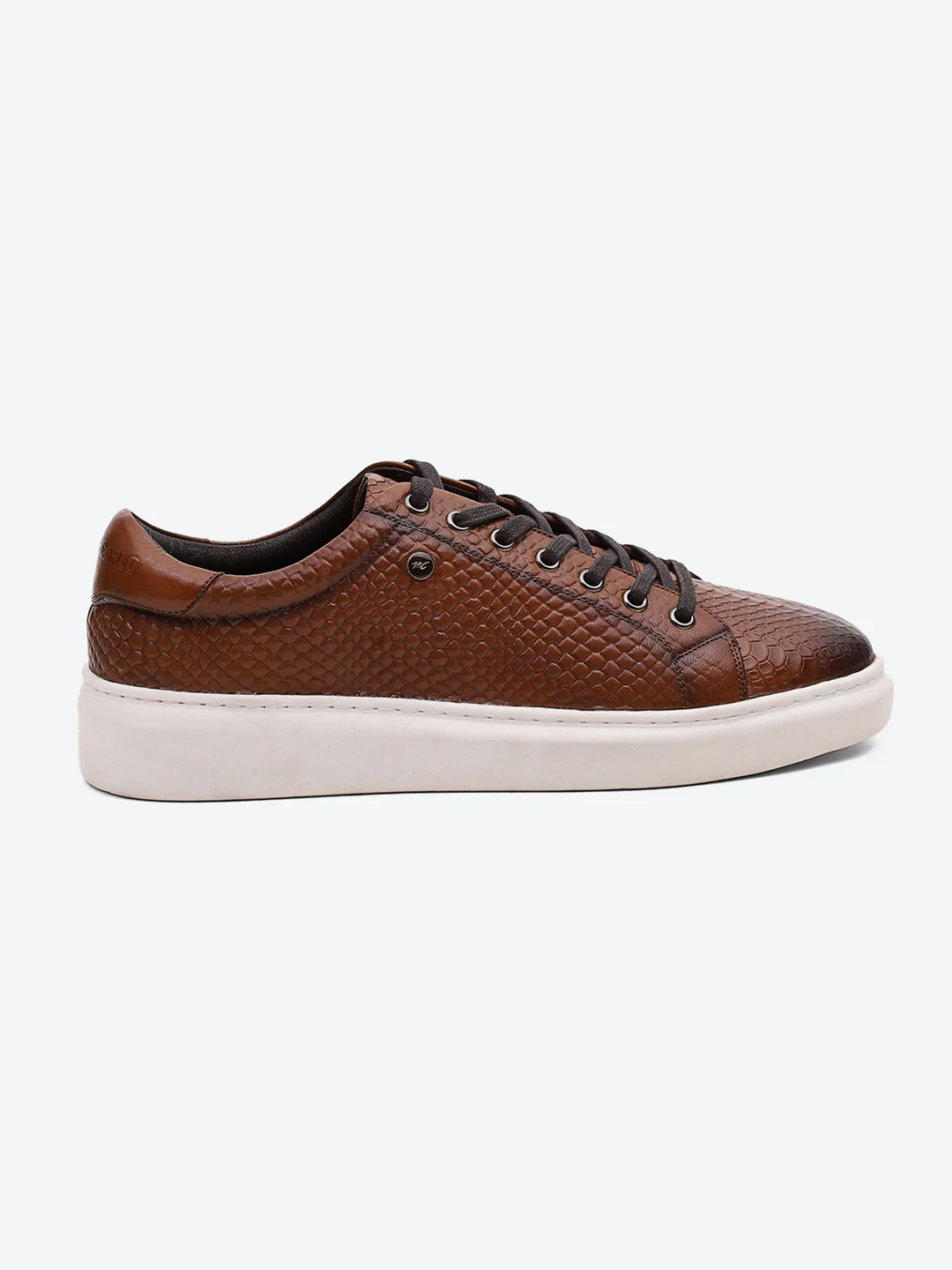 Men Tan Lace Up Leather Sneakers - Stylish & Comfortable - Image 5