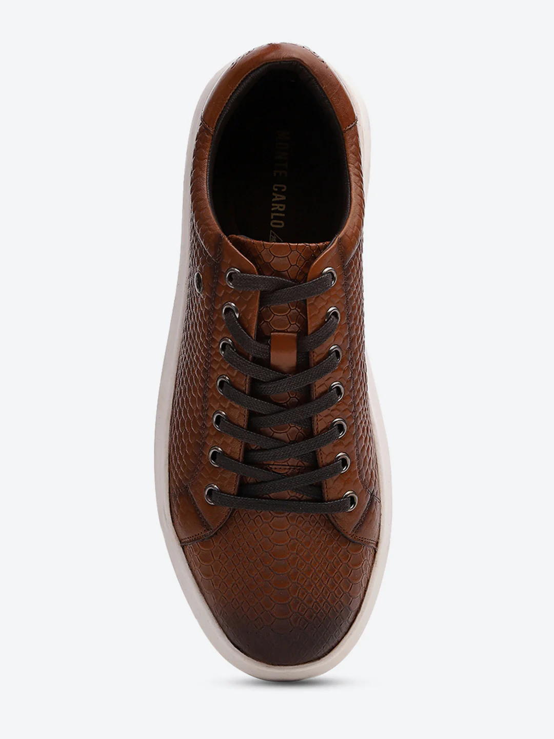 Men Tan Lace Up Leather Sneakers - Stylish & Comfortable - Image 6