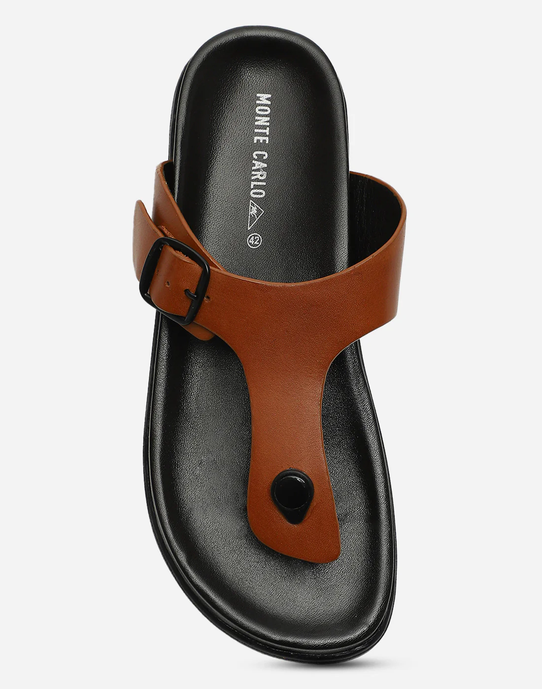 Men Tan Leather Comfort Casual Slippers - Image 7