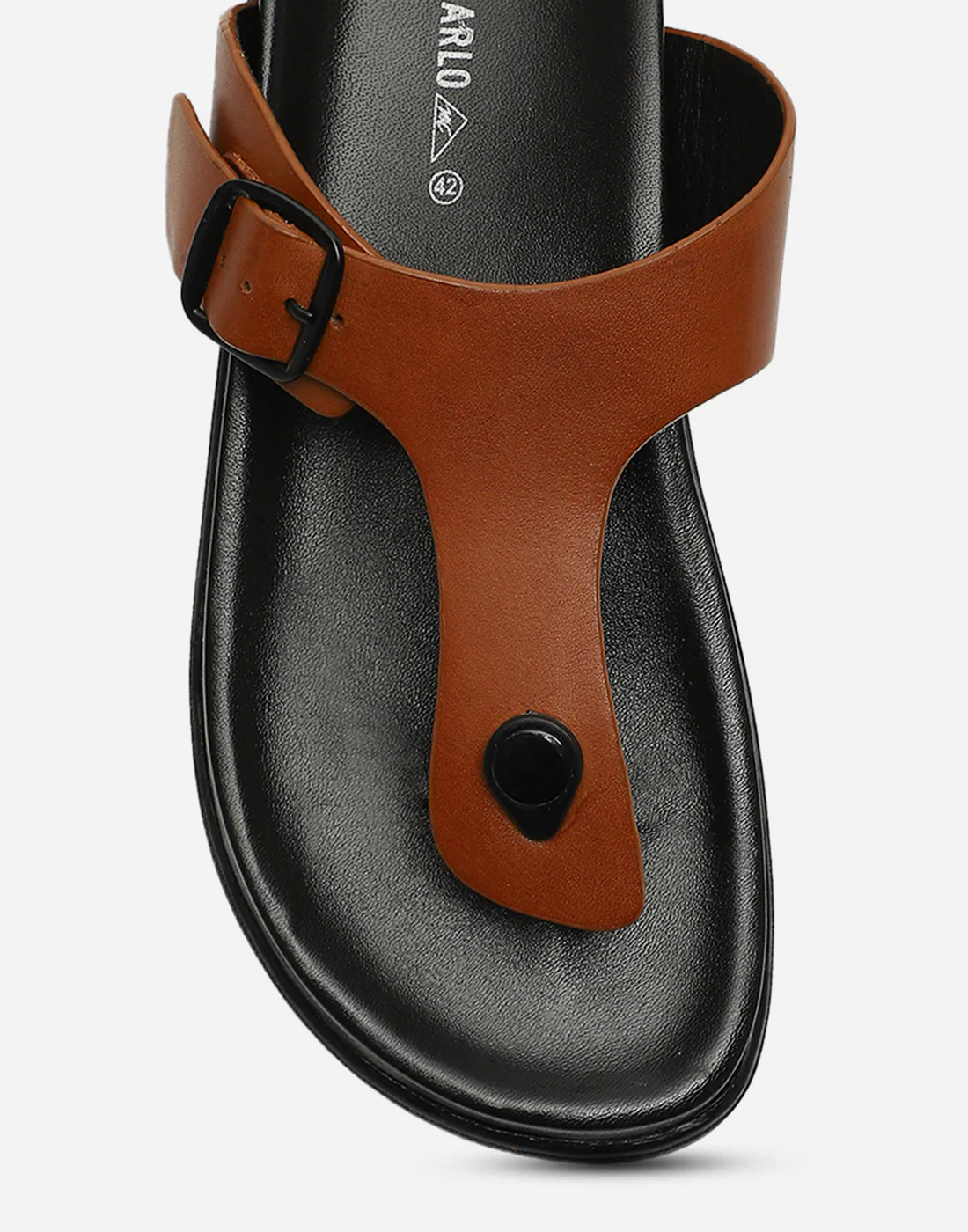 Men Tan Leather Comfort Casual Slippers - Image 8