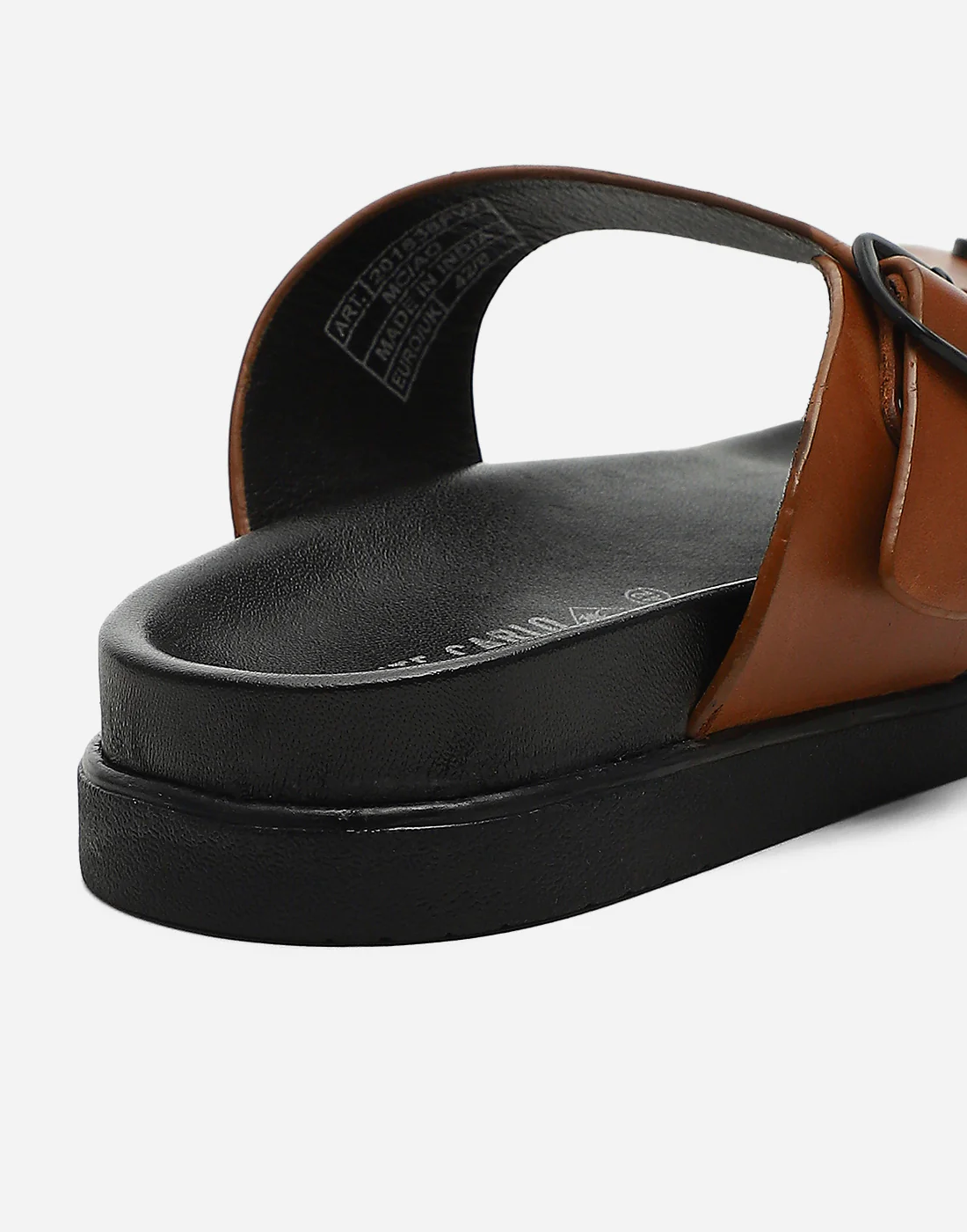 Men Tan Leather Comfort Casual Slippers - Image 9