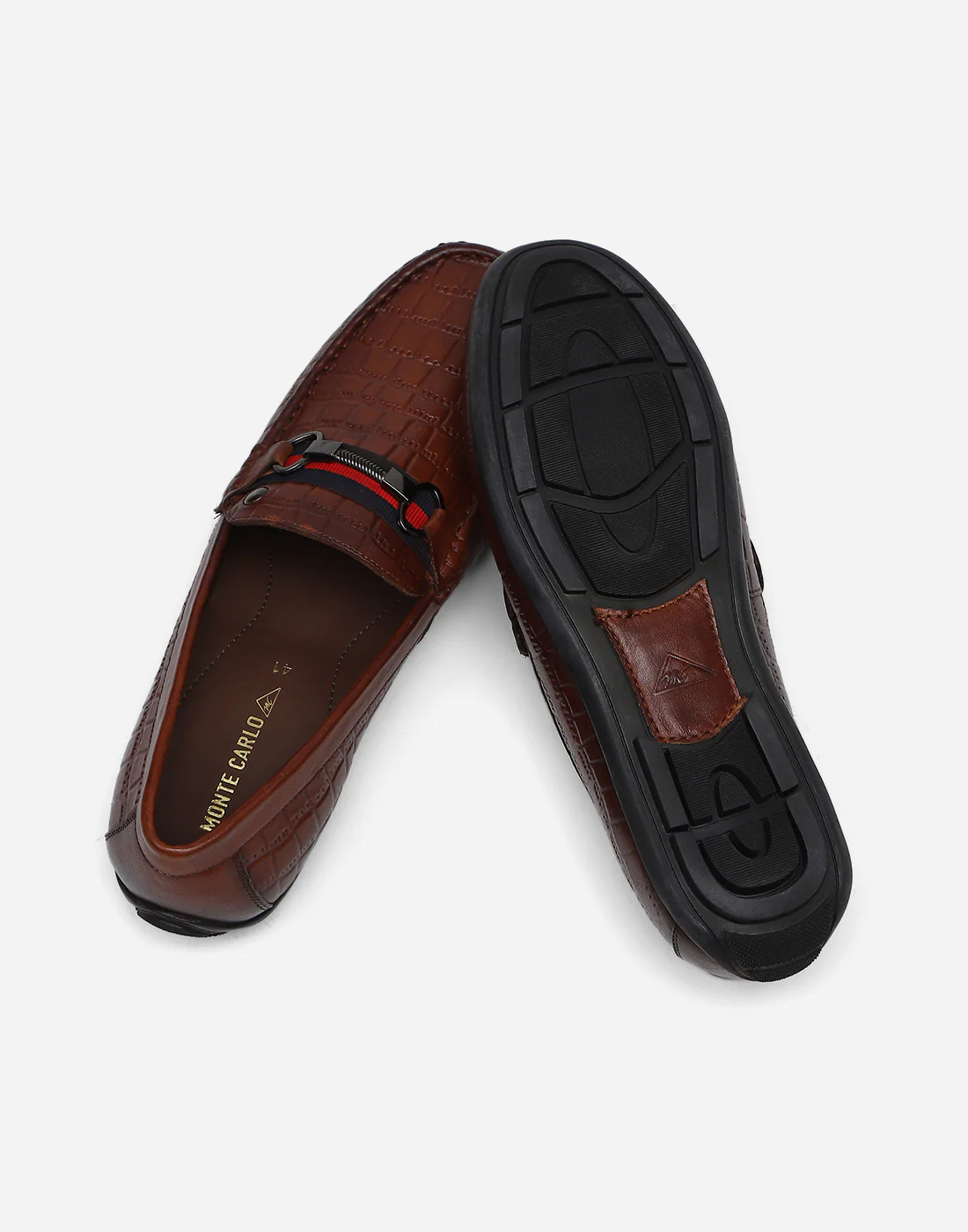 Men Tan Slip on Genuine Leather Loafers - Image 6