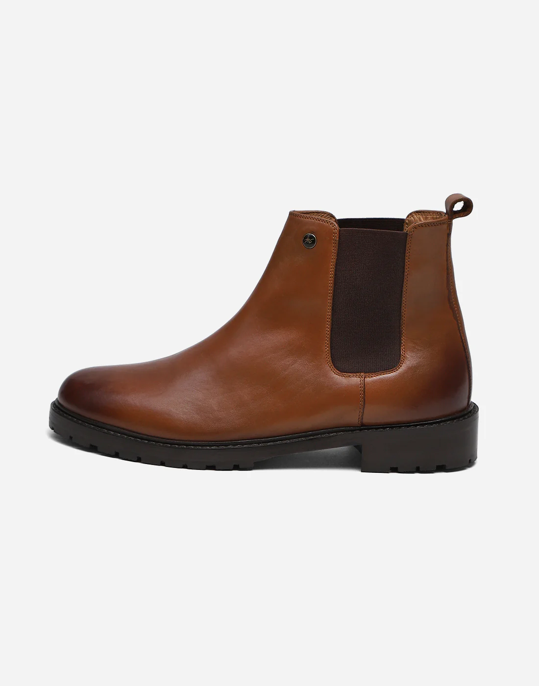 Men Tan Slip on Genuine Leather Chelsea Boots - Image 4