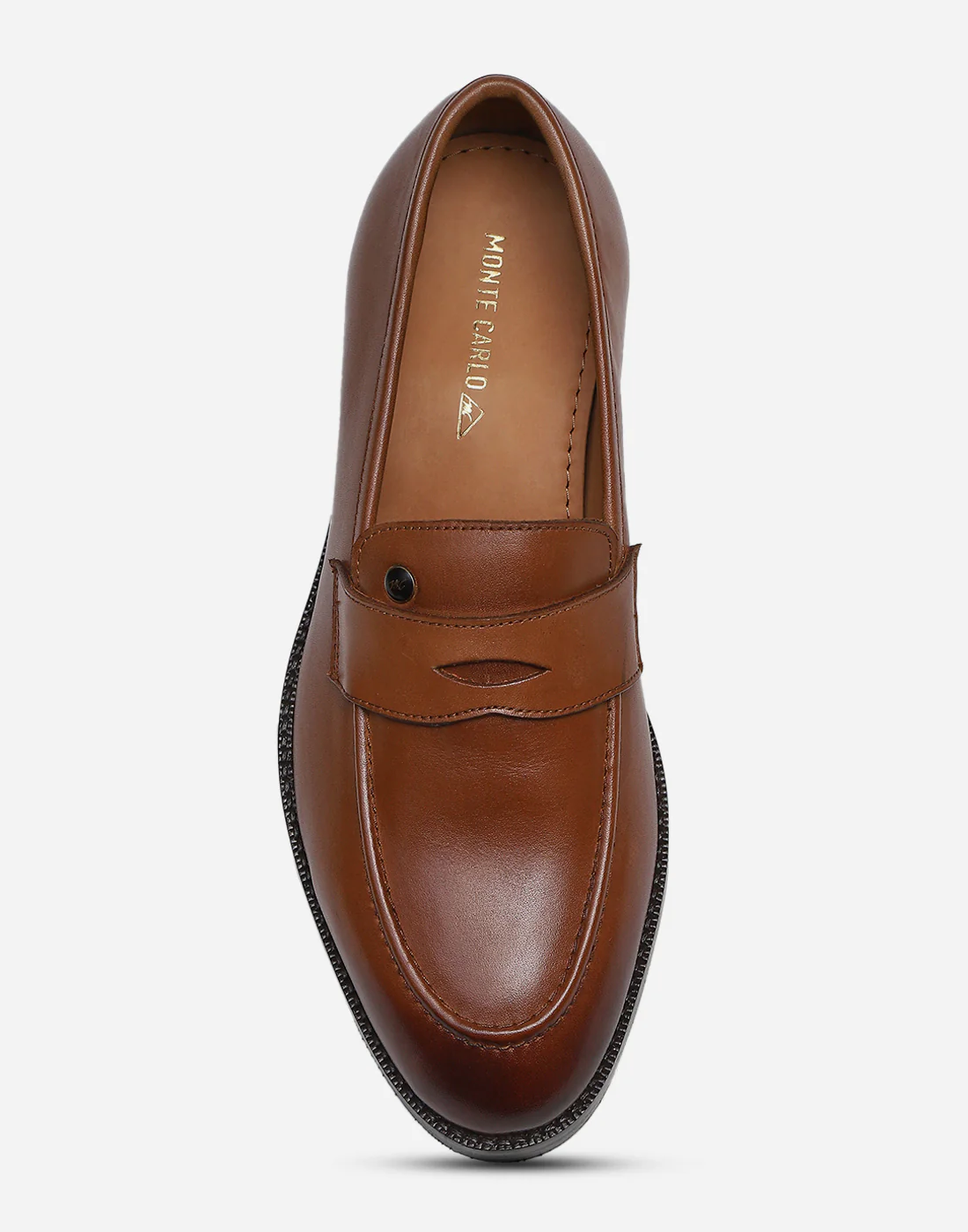 Men Tan Slip on Genuine Leather Loafers - Image 5