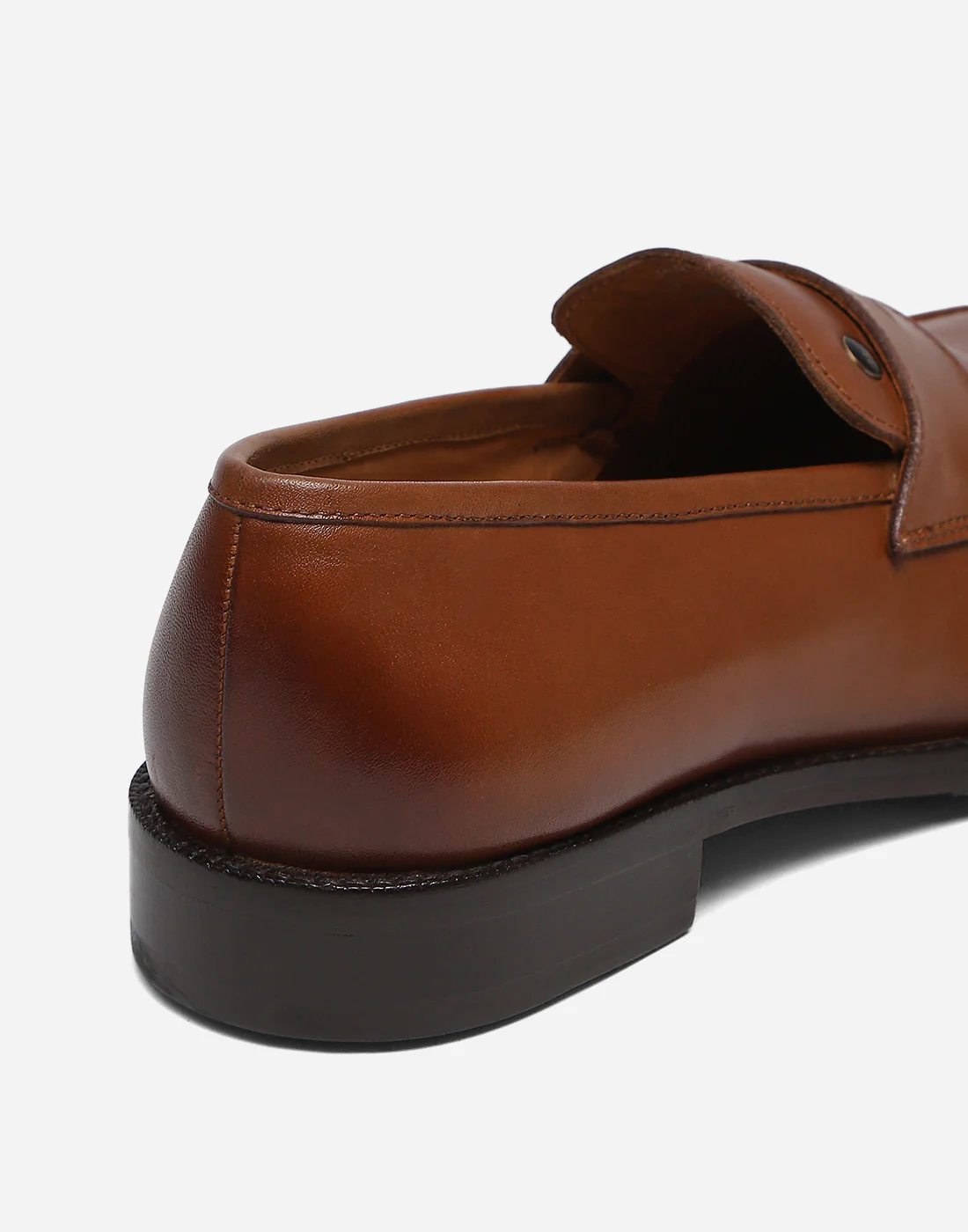 Men Tan Slip on Genuine Leather Loafers - Image 8