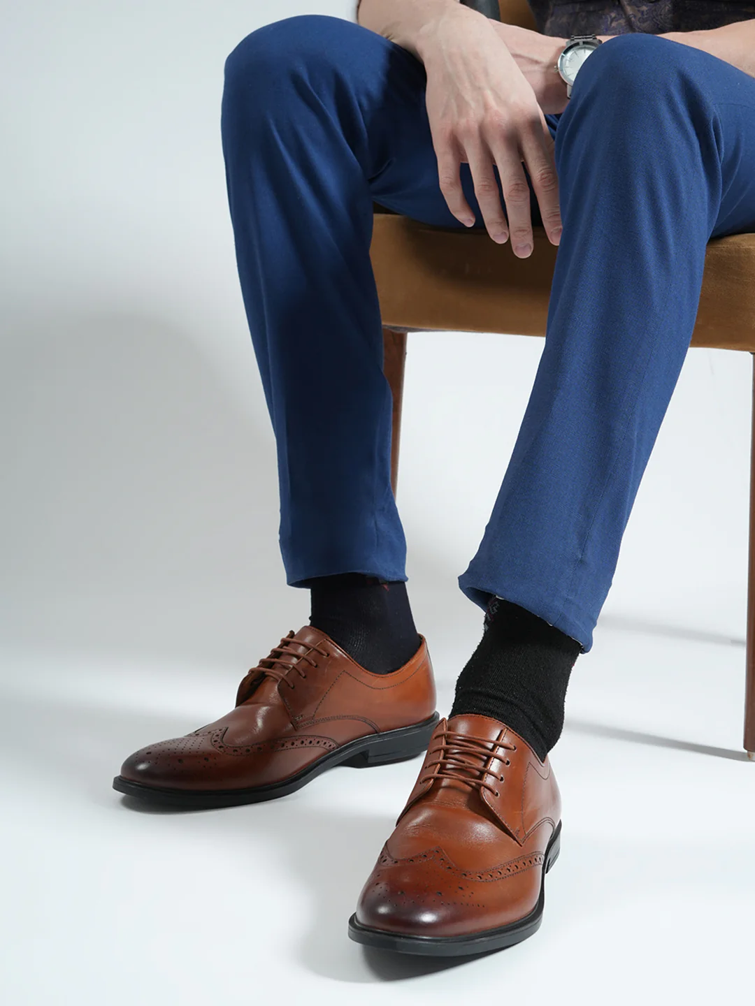 Monte Carlo Tan Formal Brogue Lace Up Shoes for Men - Image 10