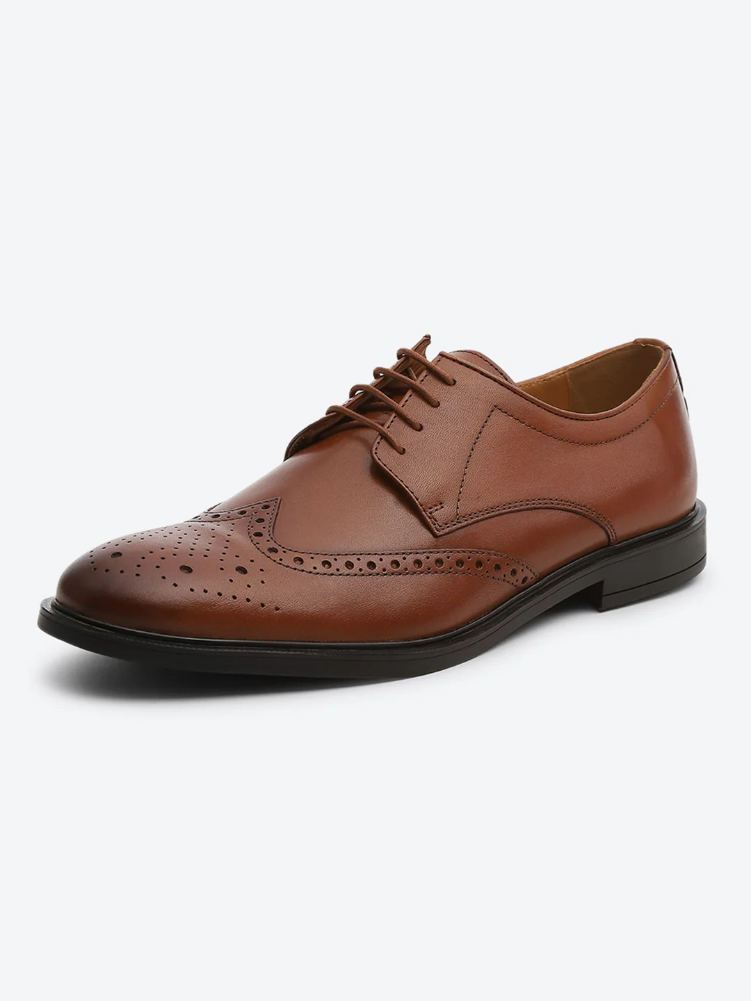 Monte Carlo Tan Formal Brogue Lace Up Shoes for Men - Image 3