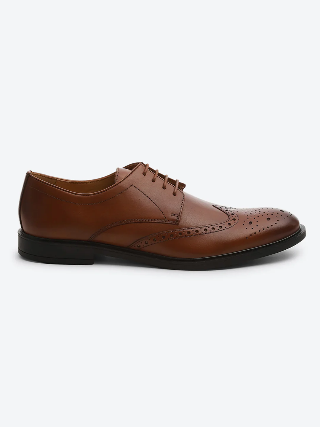 Monte Carlo Tan Formal Brogue Lace Up Shoes for Men - Image 5