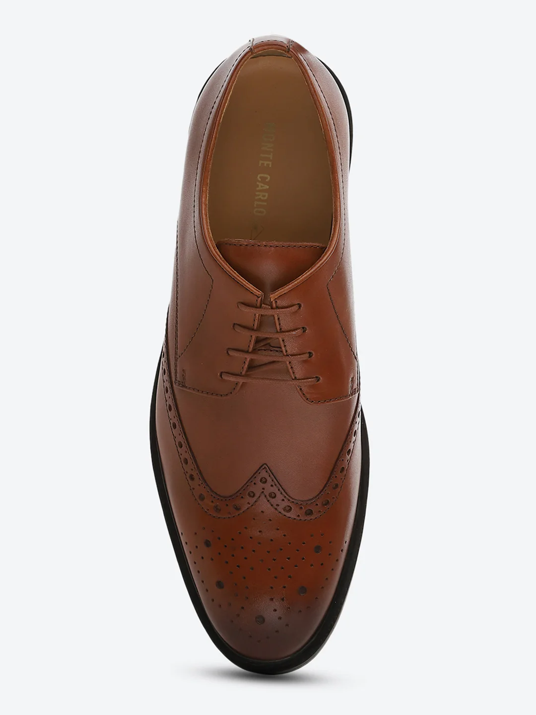 Monte Carlo Tan Formal Brogue Lace Up Shoes for Men - Image 7
