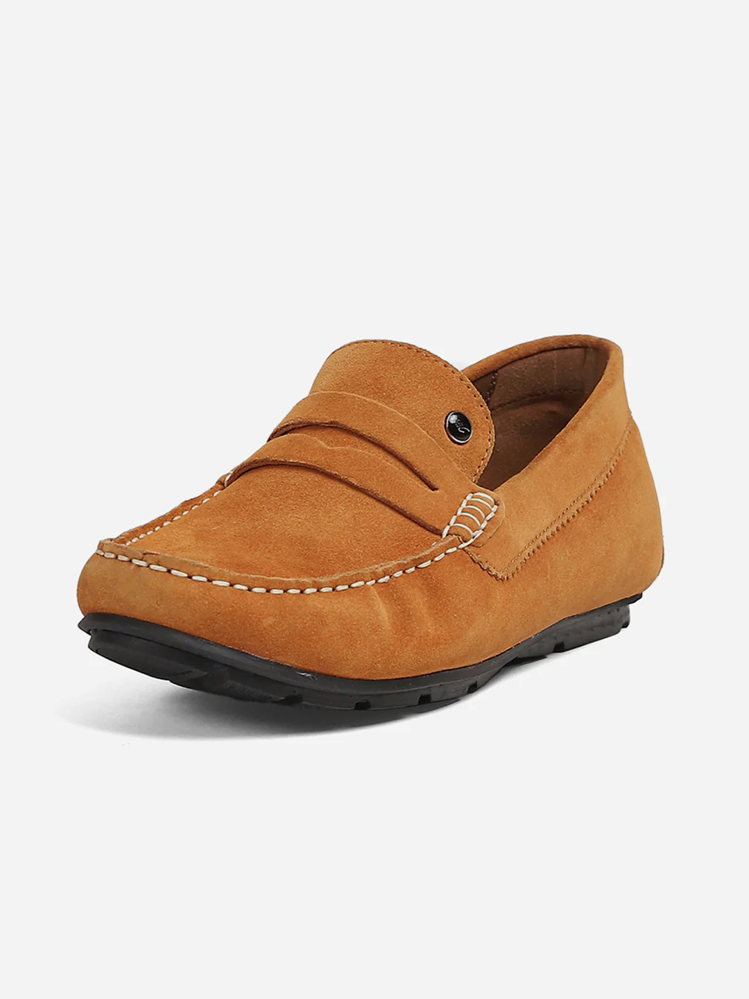 Men Tan Slip-On Genuine Leather Loafer - Image 5