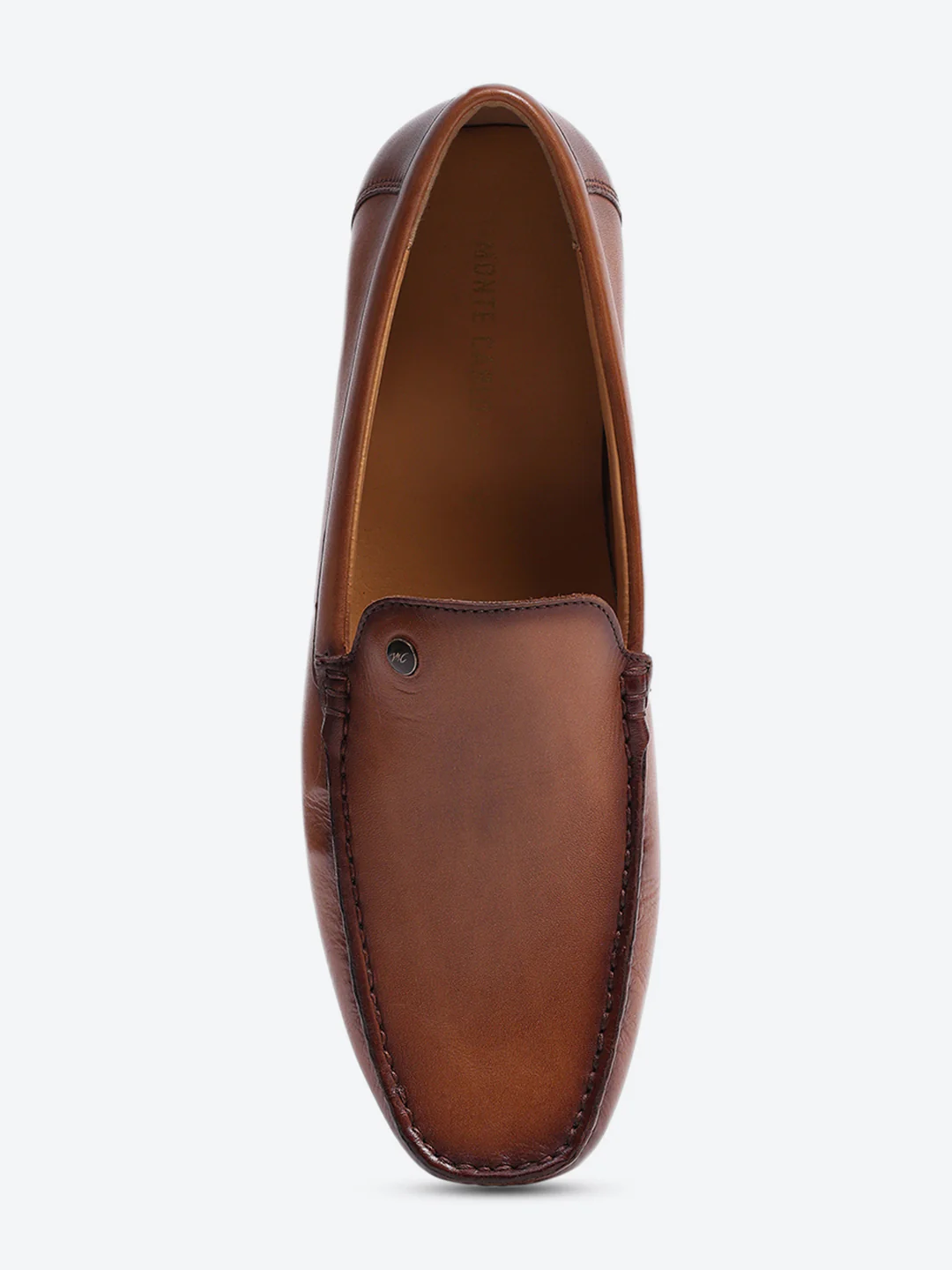 Men Tan Slip on Genuine Leather Loafers - Image 6