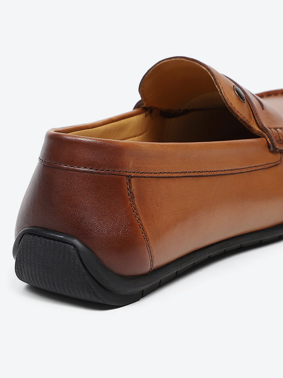 Men Tan Slip on Genuine Leather Loafers - Image 9