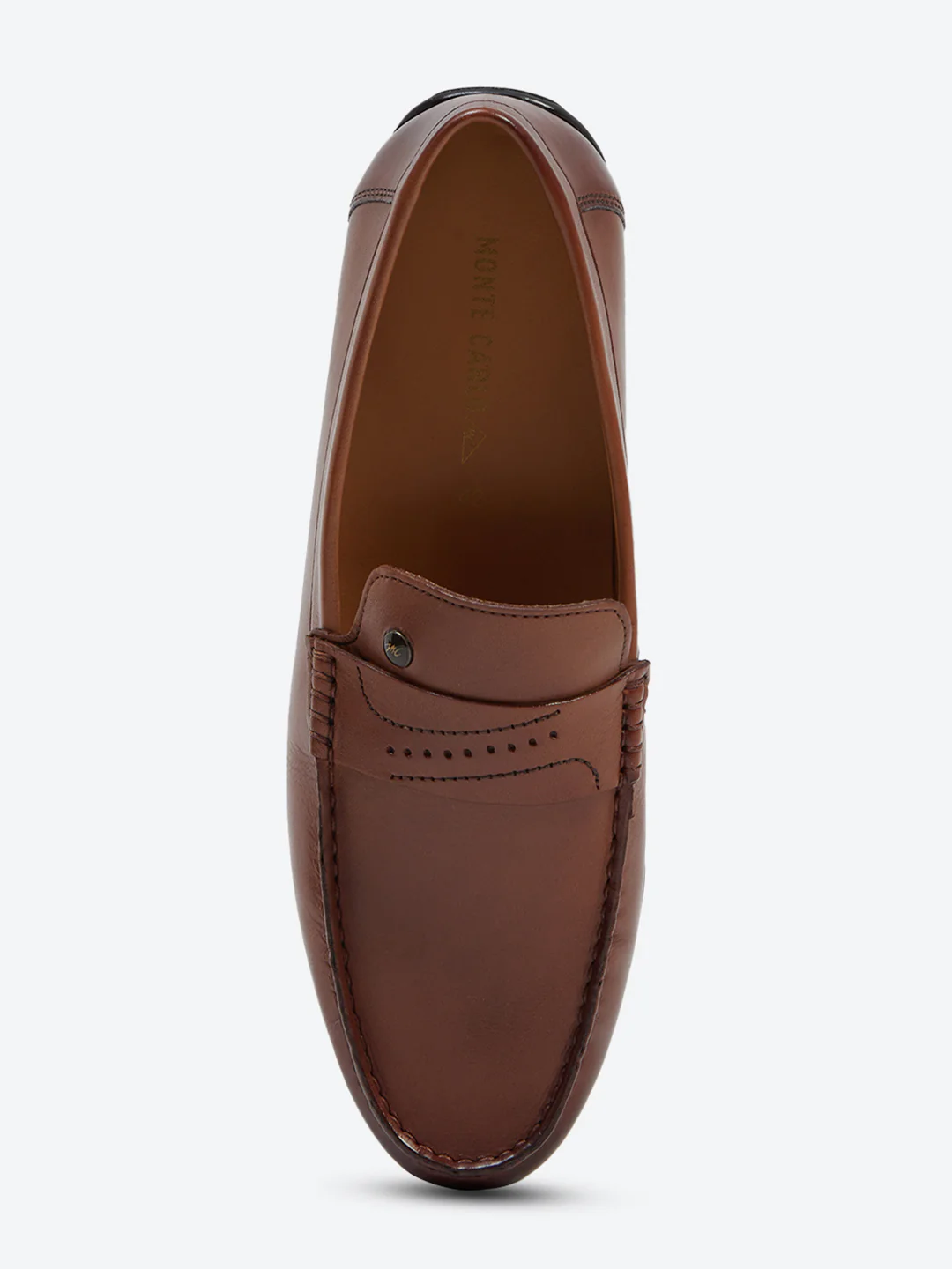 Men Tan Slip on Genuine Leather Loafers - Image 6