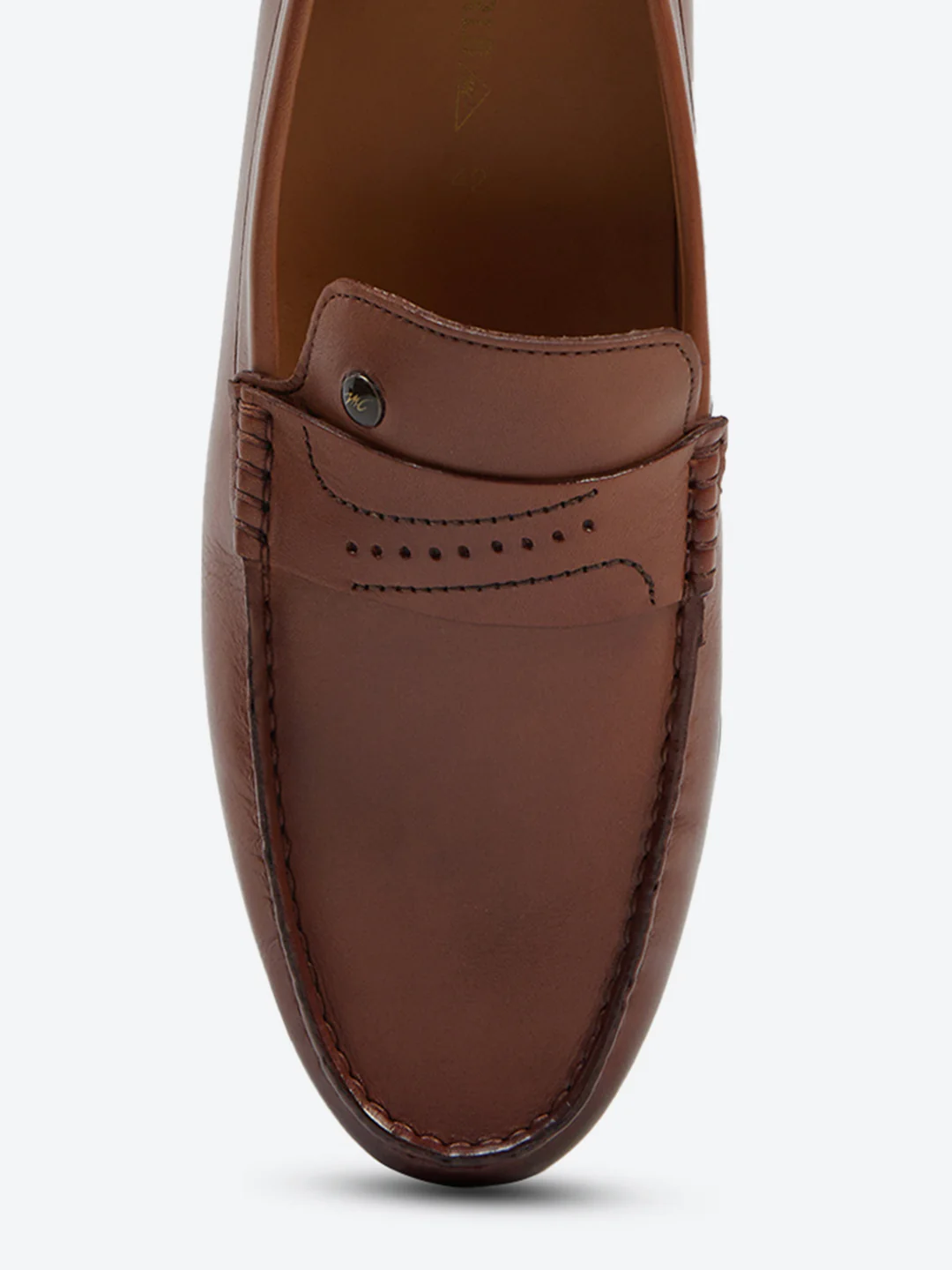 Men Tan Slip on Genuine Leather Loafers - Image 7
