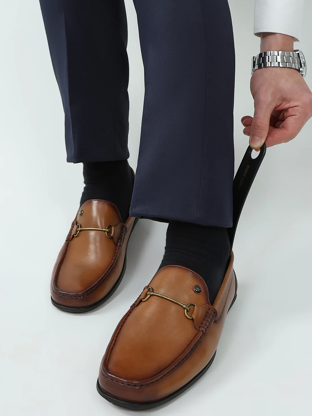 Men Tan Slip on Genuine Leather Loafers - Image 12